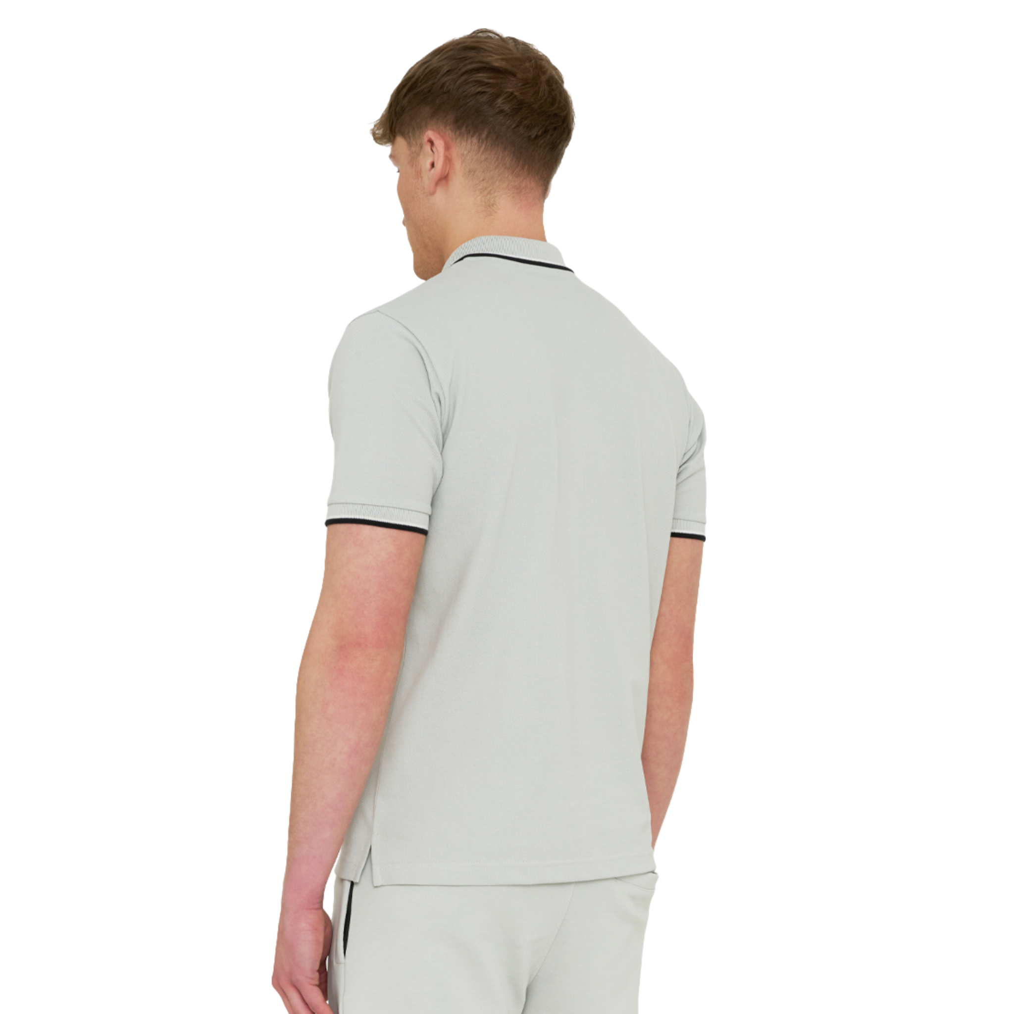 Mens Marshall Artist Dove Grey Tipped S/s Polo Shirt