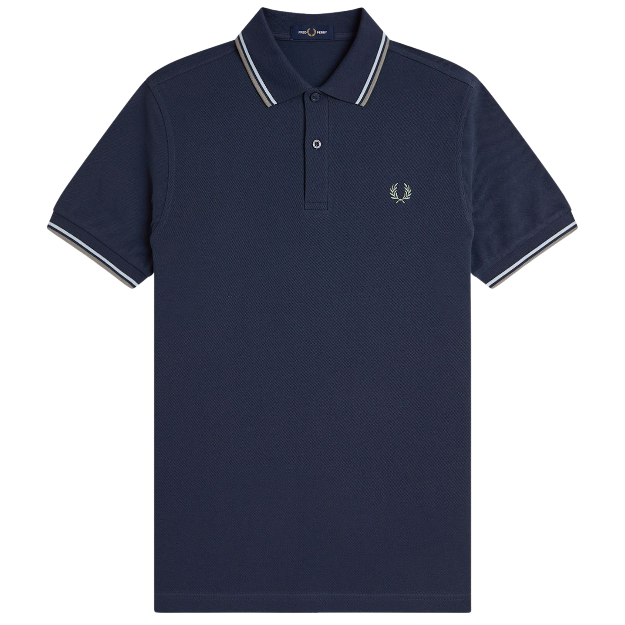 Mens Fred Perry Dark Airforce/Liquorice/Bayleaf Twin Tipped S/s Polo Shirt