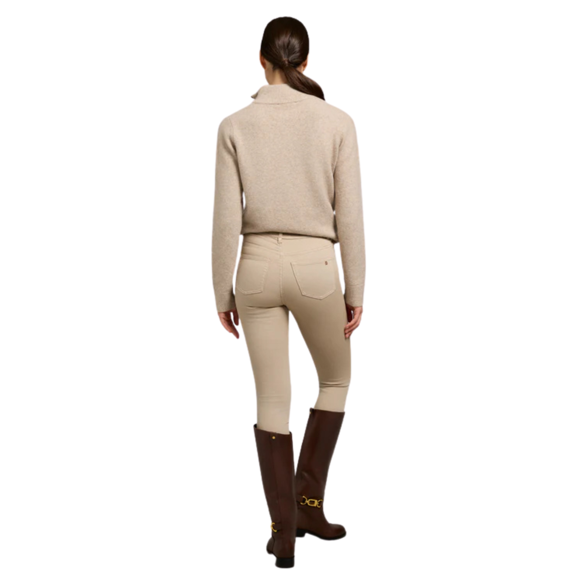 Womens Holland Cooper Washed Taupe Contour Skinny Jeans