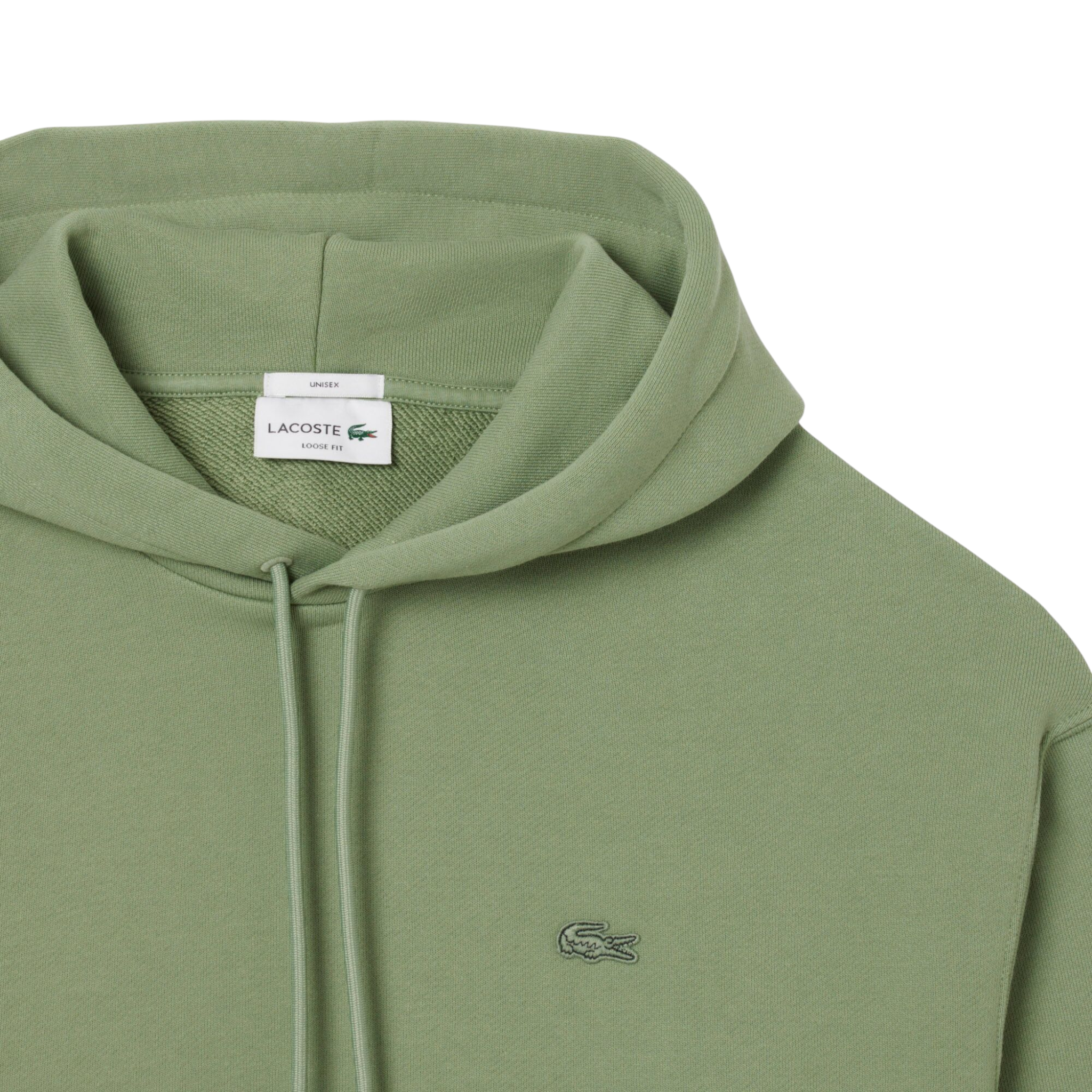 Mens Lacoste Sage Green Heavy Fleece Hoodie