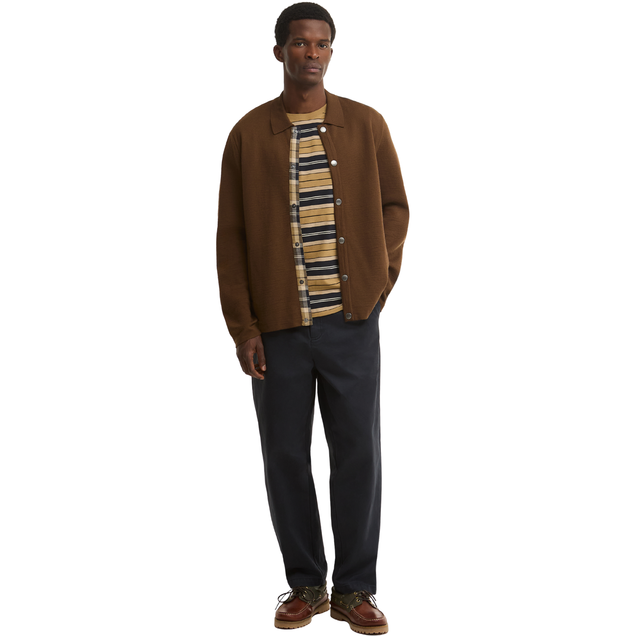 Mens Barbour Dark Sand Florcombe Knitted Cardigan