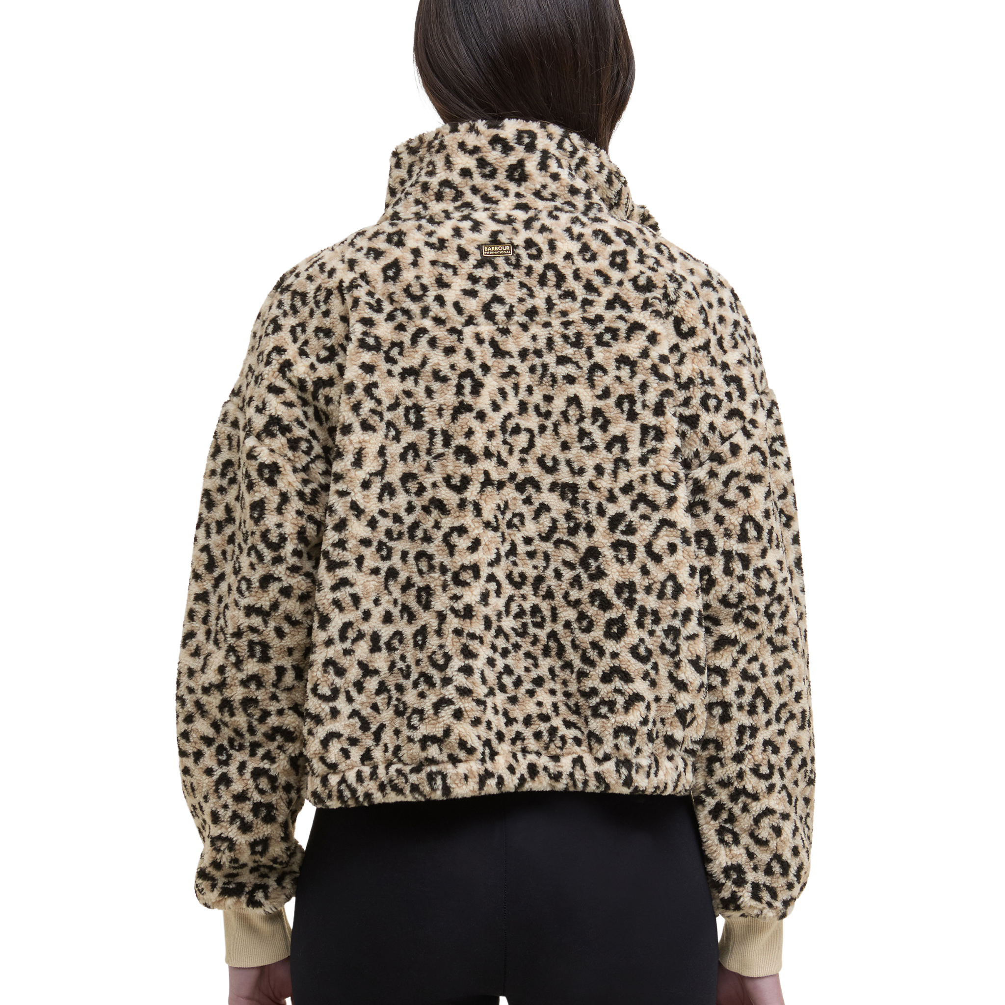 Womens Barbour International Multi Leopard Harley Fleece Jacket