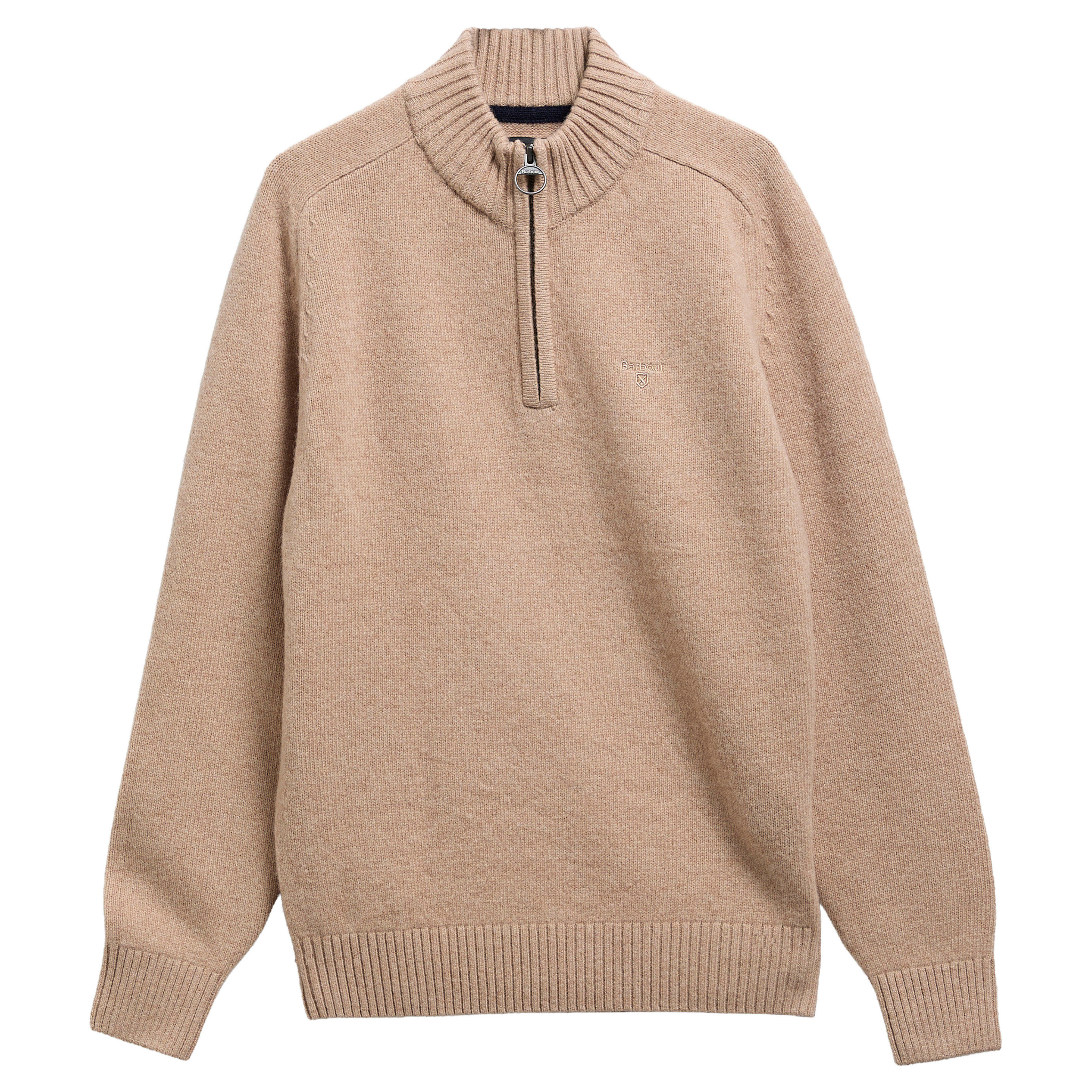 Mens Barbour Washed Stone Newtown Half Zip Knit