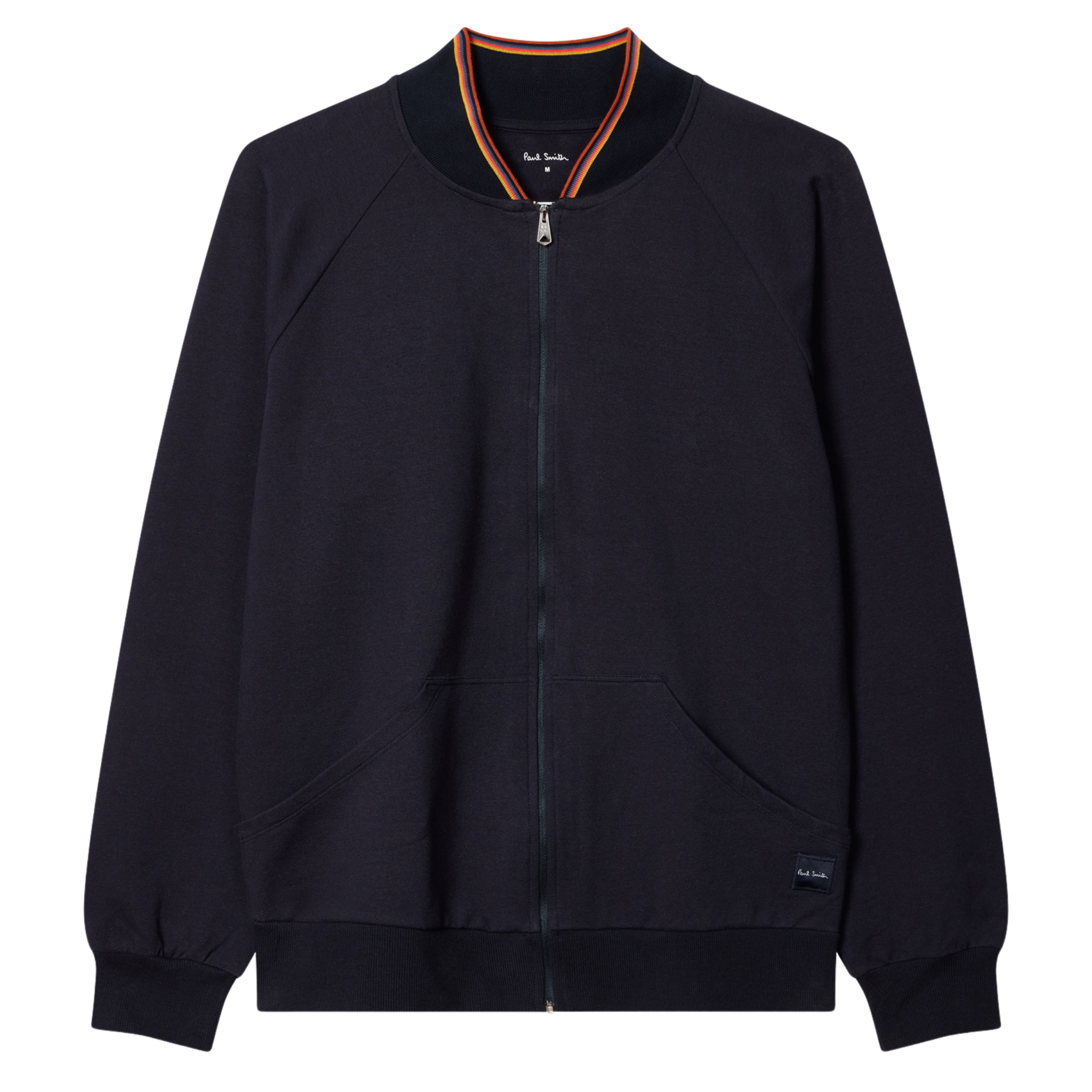 Mens Paul Smith Dark Blue Artist Rib Lounge Bomber Jacket