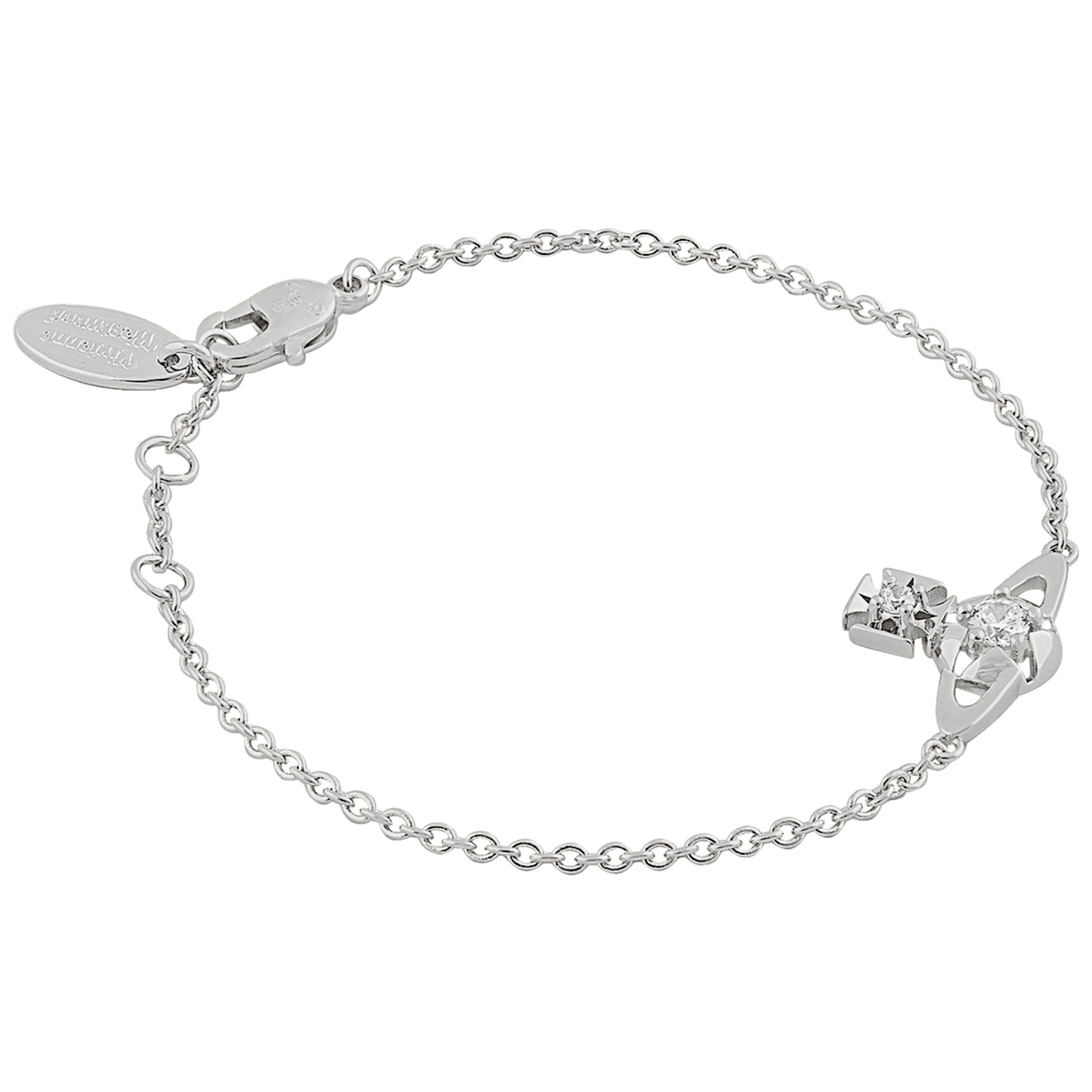 Vivienne Westwood Platinum/White CZ Lee Orb Bracelet