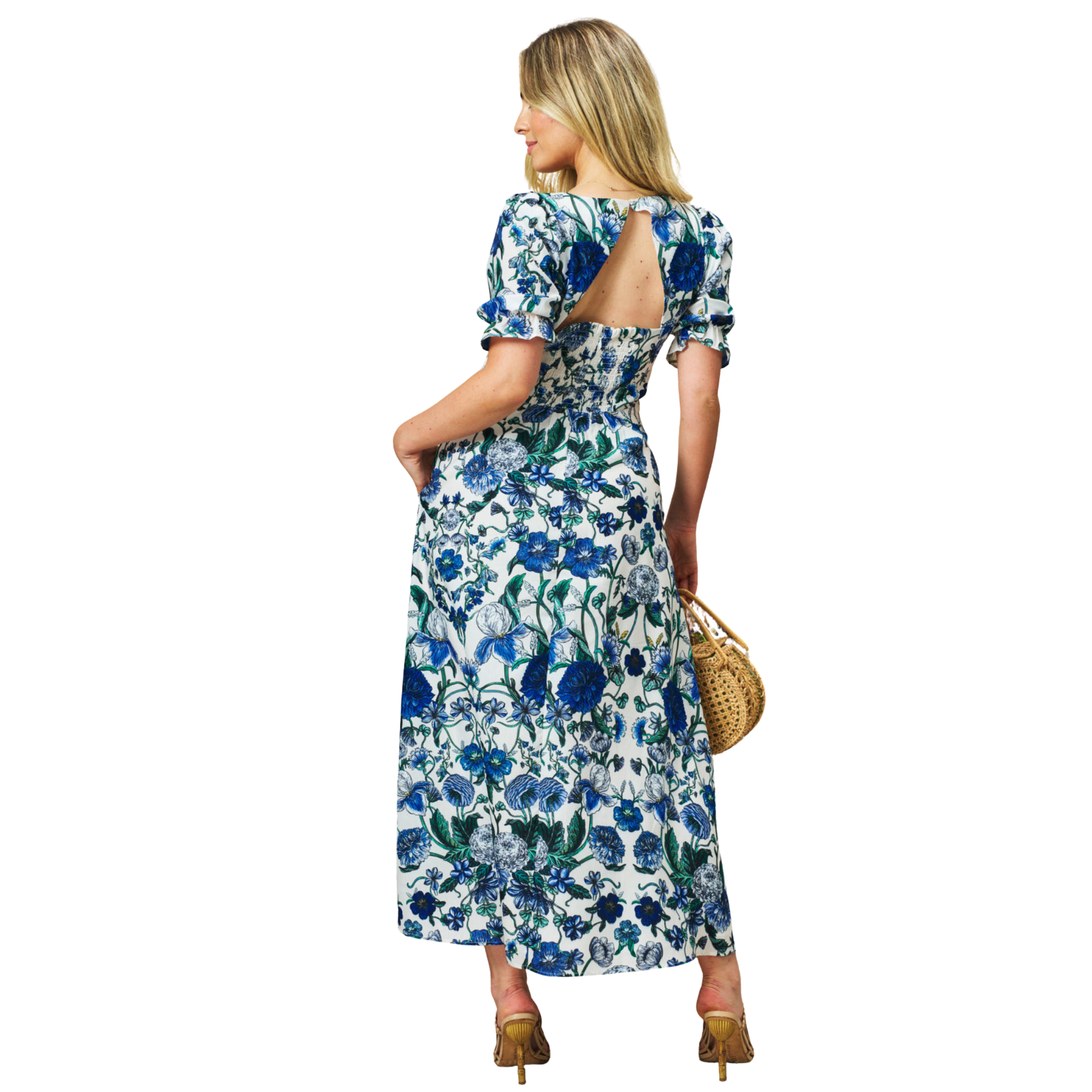 Womens Hope & Ivy Blue/White Debora Dress