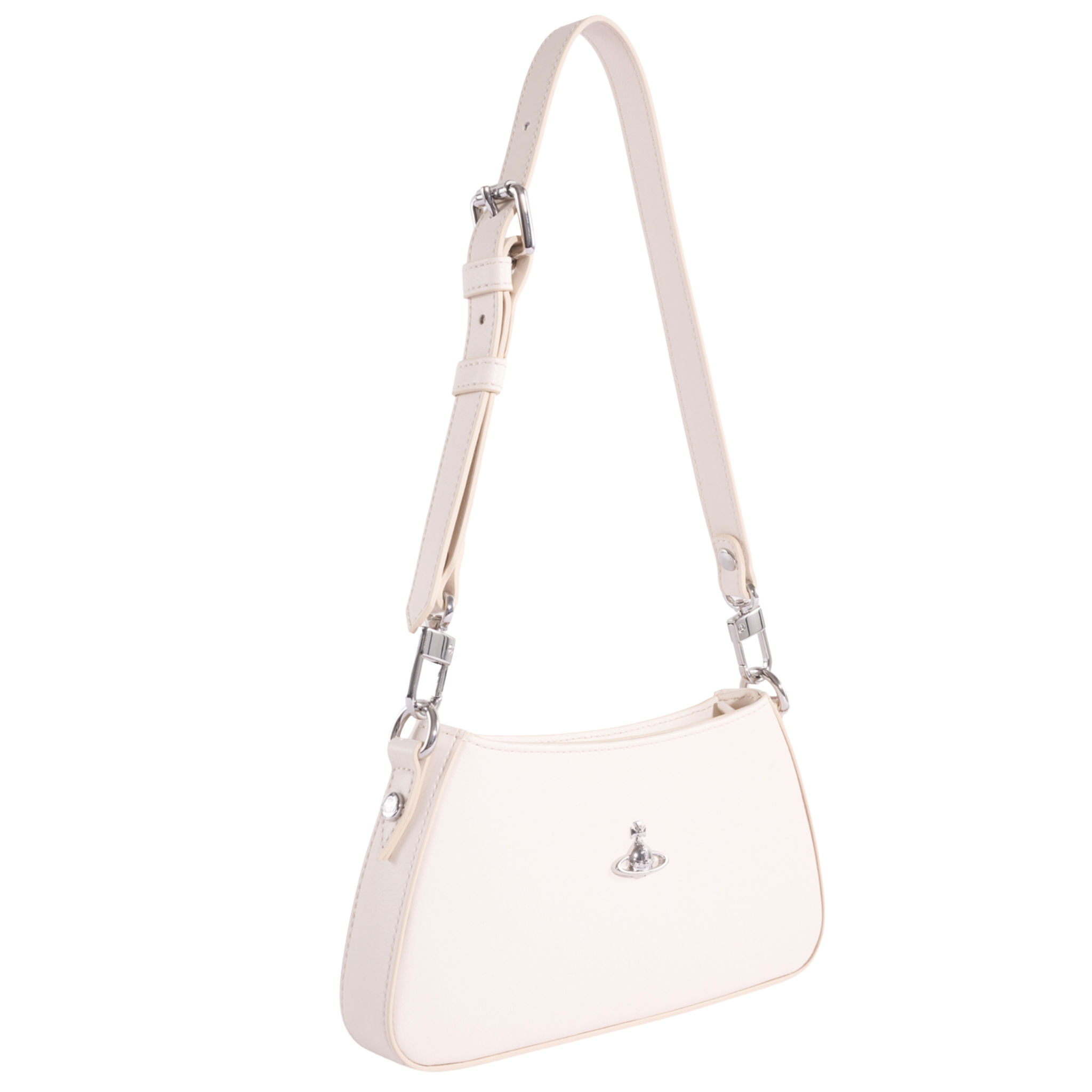 Womens Vivienne Westwood White Tasha PU Smooth Shoulder Bag