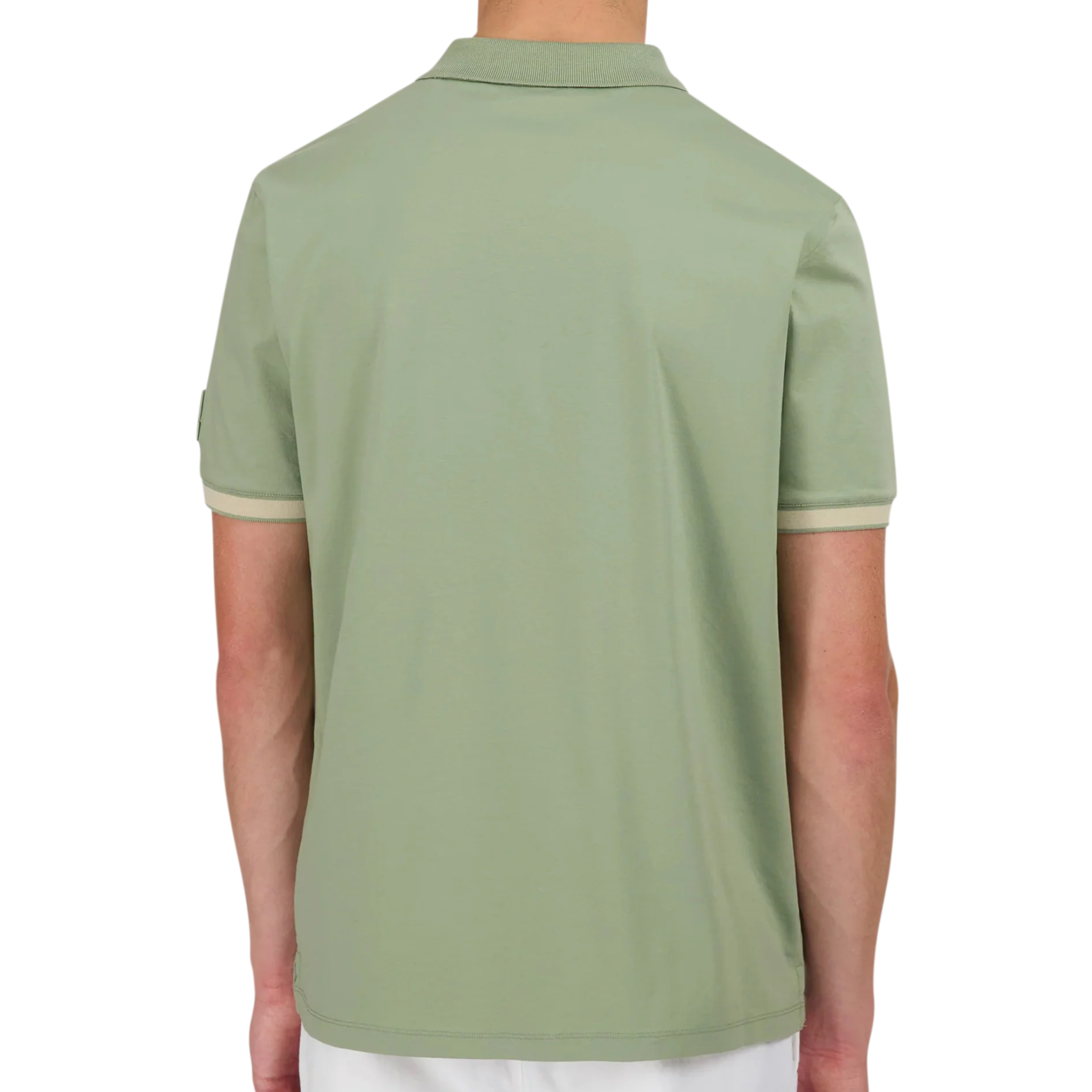 Mens Sandbanks Sage Silicone Zip S/s Polo Shirt