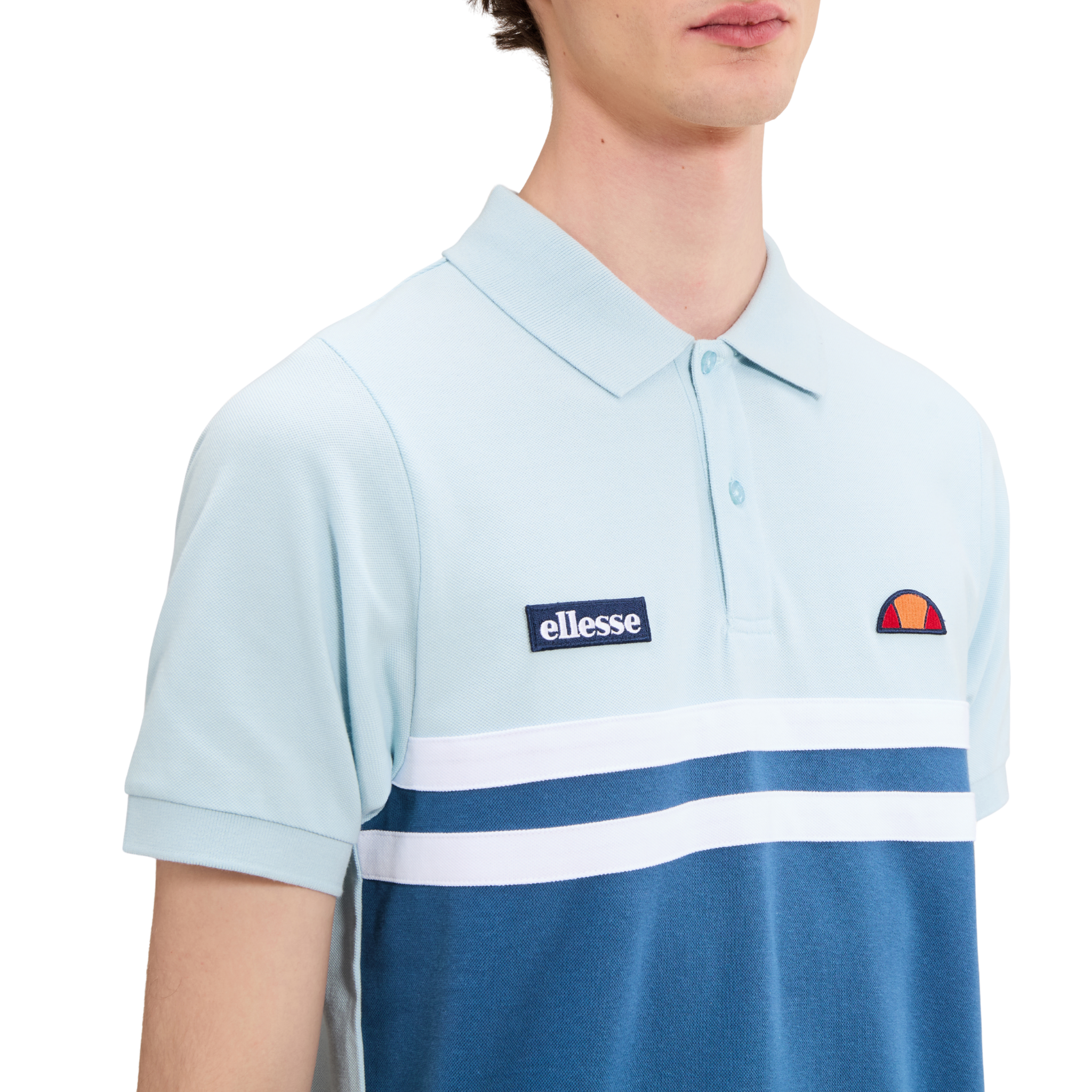 Mens Ellesse Blue/Light Blue Muccia S/s Polo Shirt