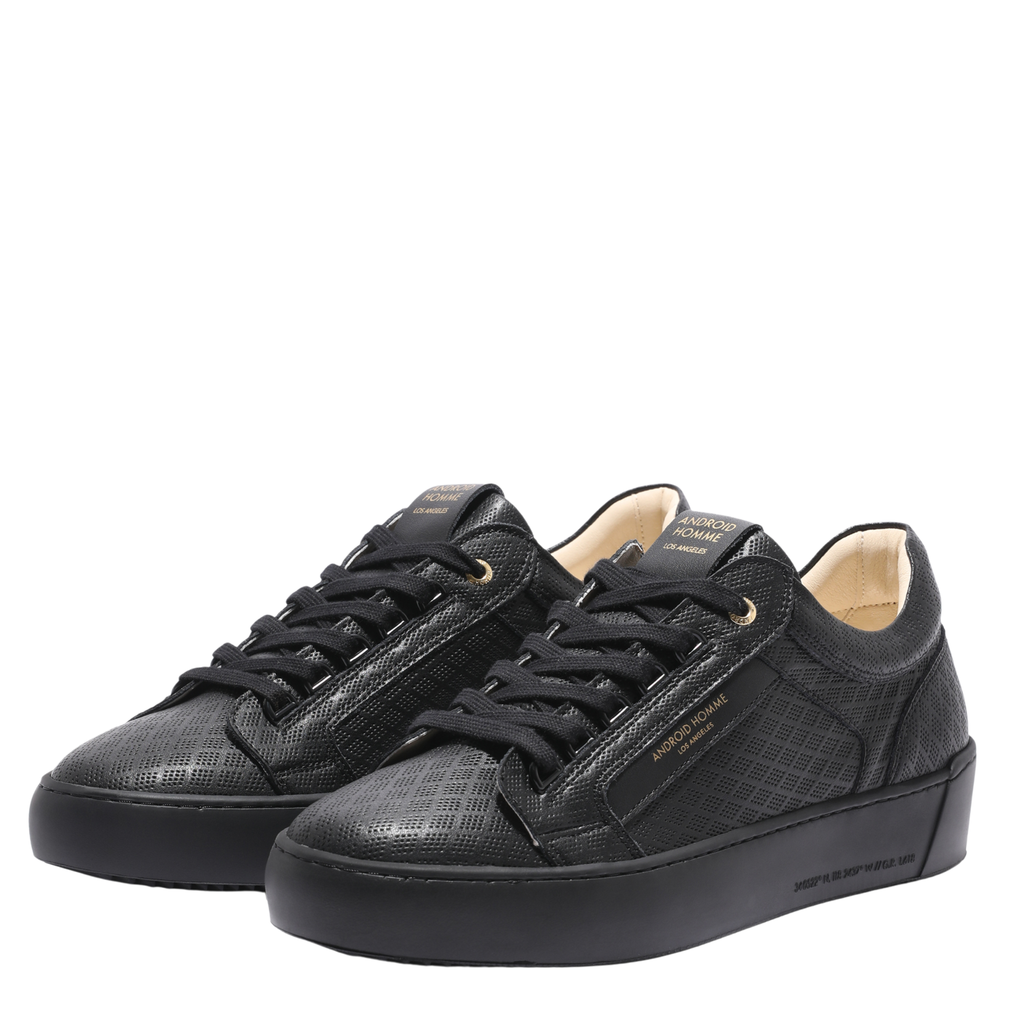 Mens Android Homme Black Venice Diamond Perforated Trainers