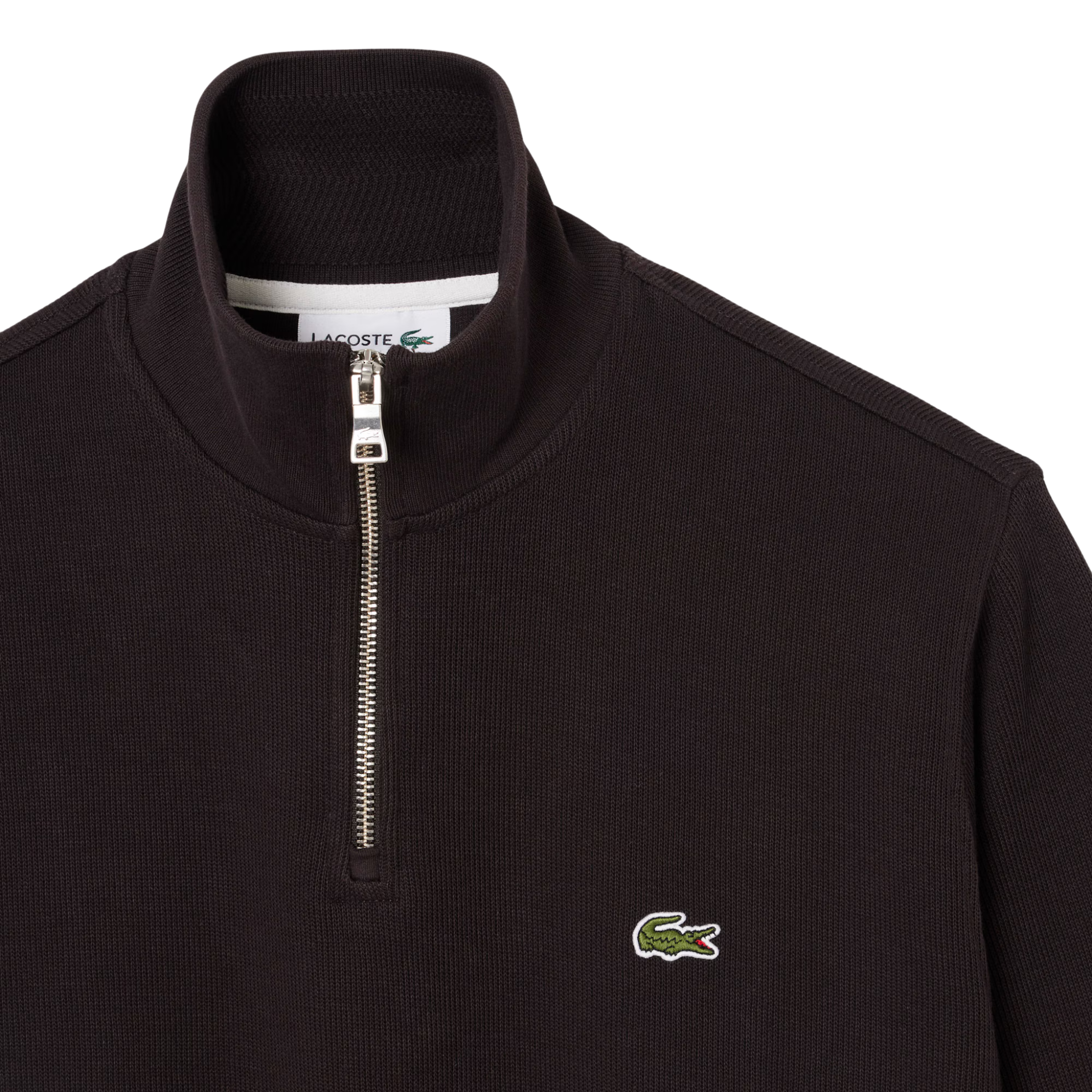 Mens Lacoste Brown Branded Half Zip Sweatshirt