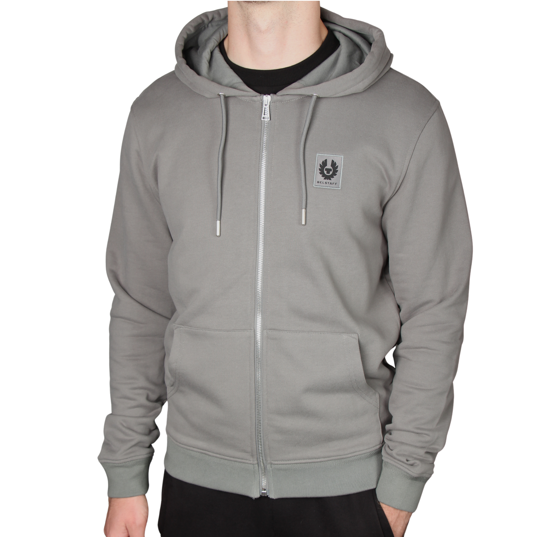 Mens Belstaff Atlantic Grey Full Zip Hoodie
