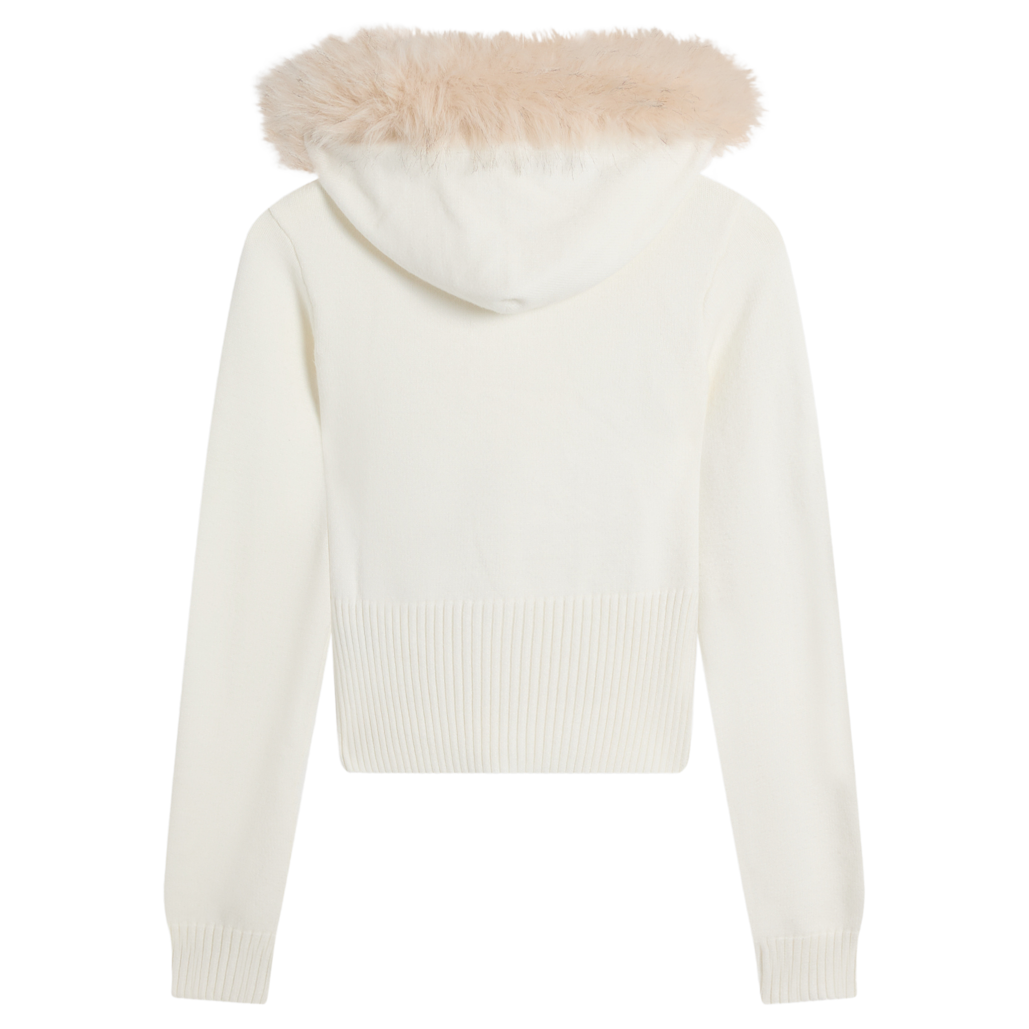 Womens Juicy Couture Sugar Swizzle Knit Diamante Fur Hoodie