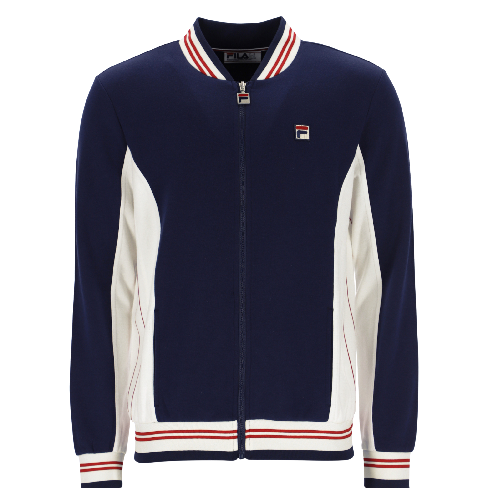 Mens Fila Navy/Gardenia/Red Settanta Baseball Track Jacket