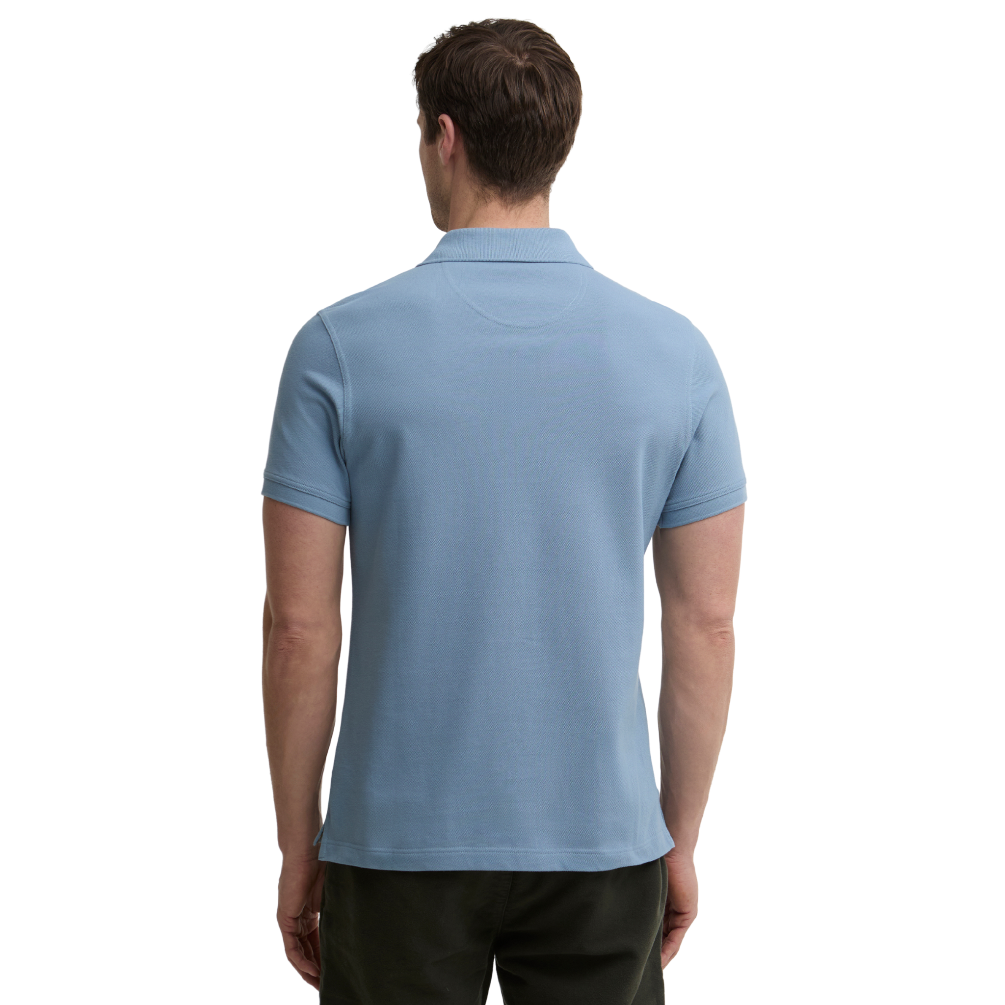 Mens Barbour Tarn Blue Tartan Pique S/s Polo Shirt