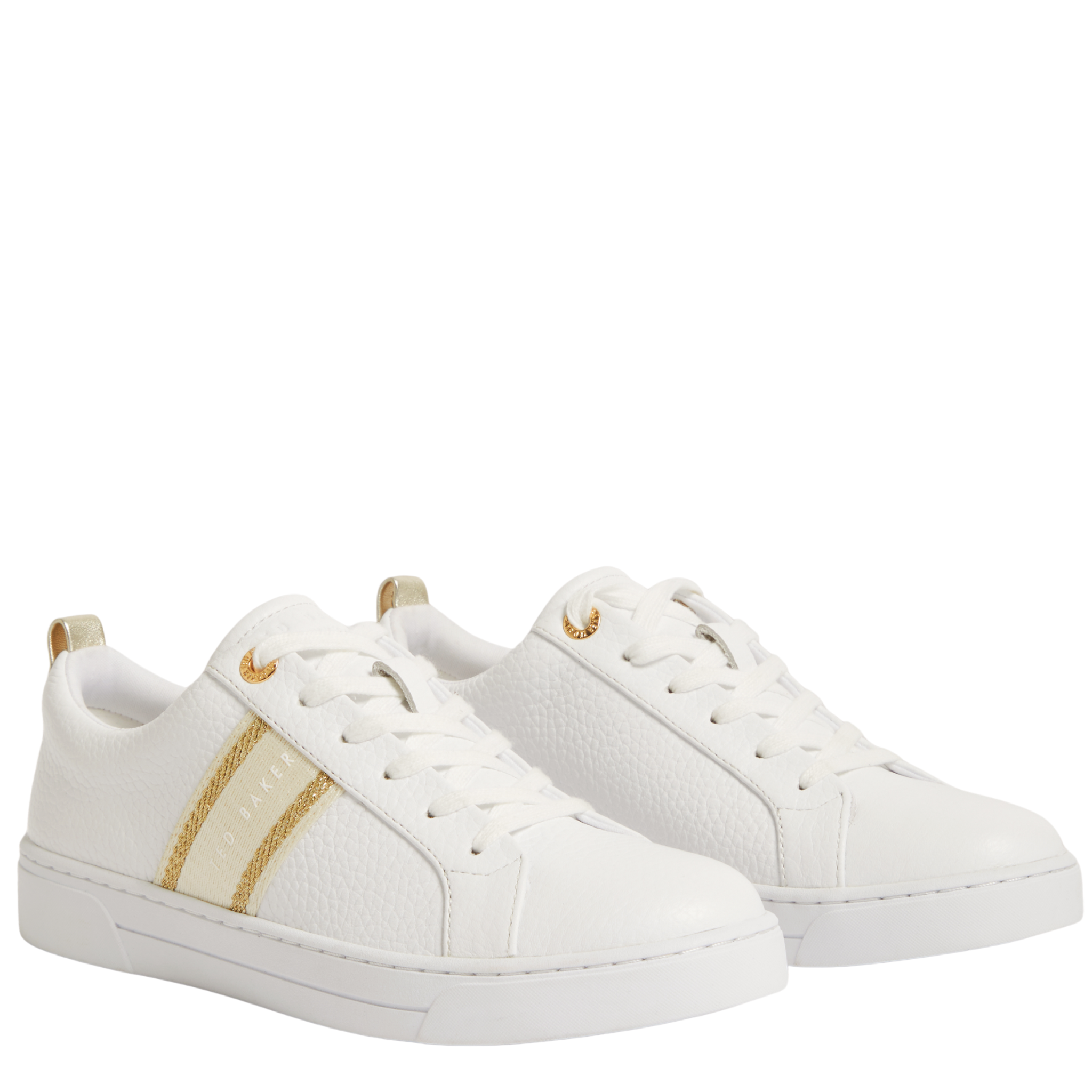 Womens Ted Baker Gold Bailly Webbing Detail Trainers