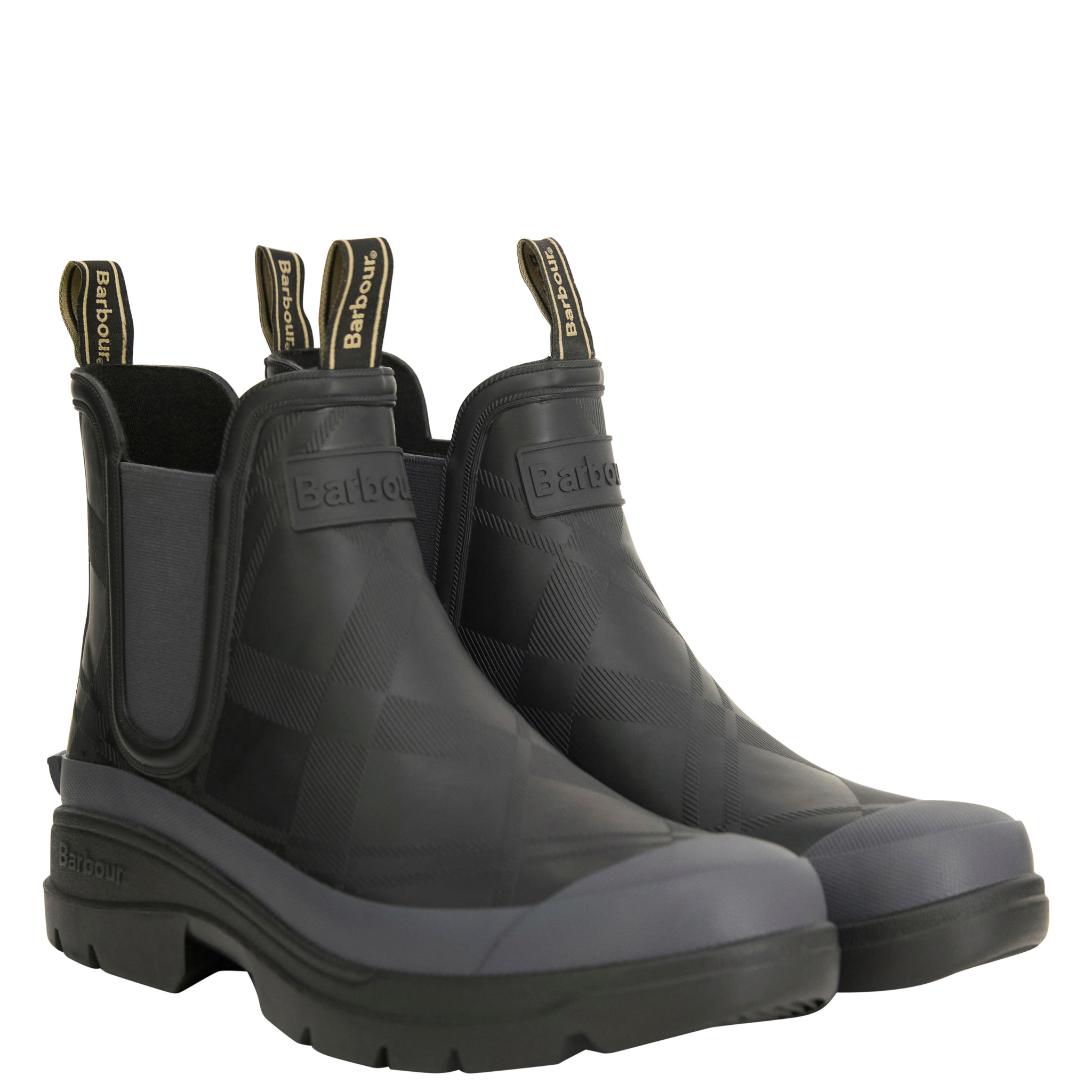 Mens Barbour Black/Dark Grey Breacon Welly