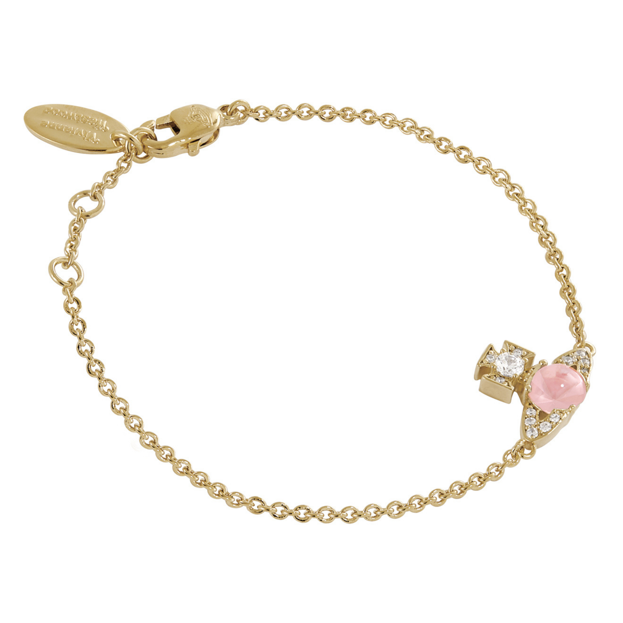 Vivienne Westwood Gold/Pink/White CZ Ondina Bracelet