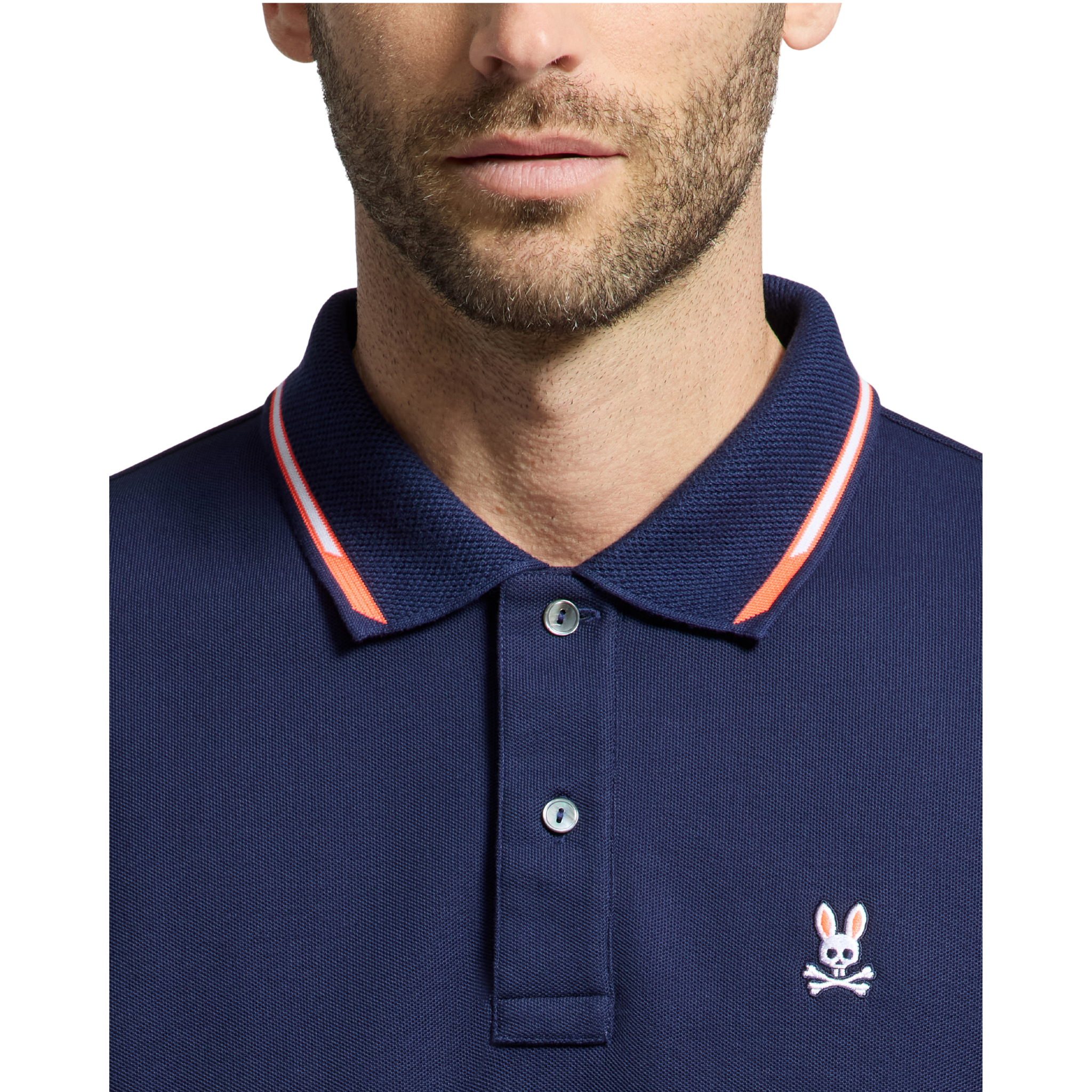 Mens Psycho Bunny Evening Blue Stirling Pique S/s Polo