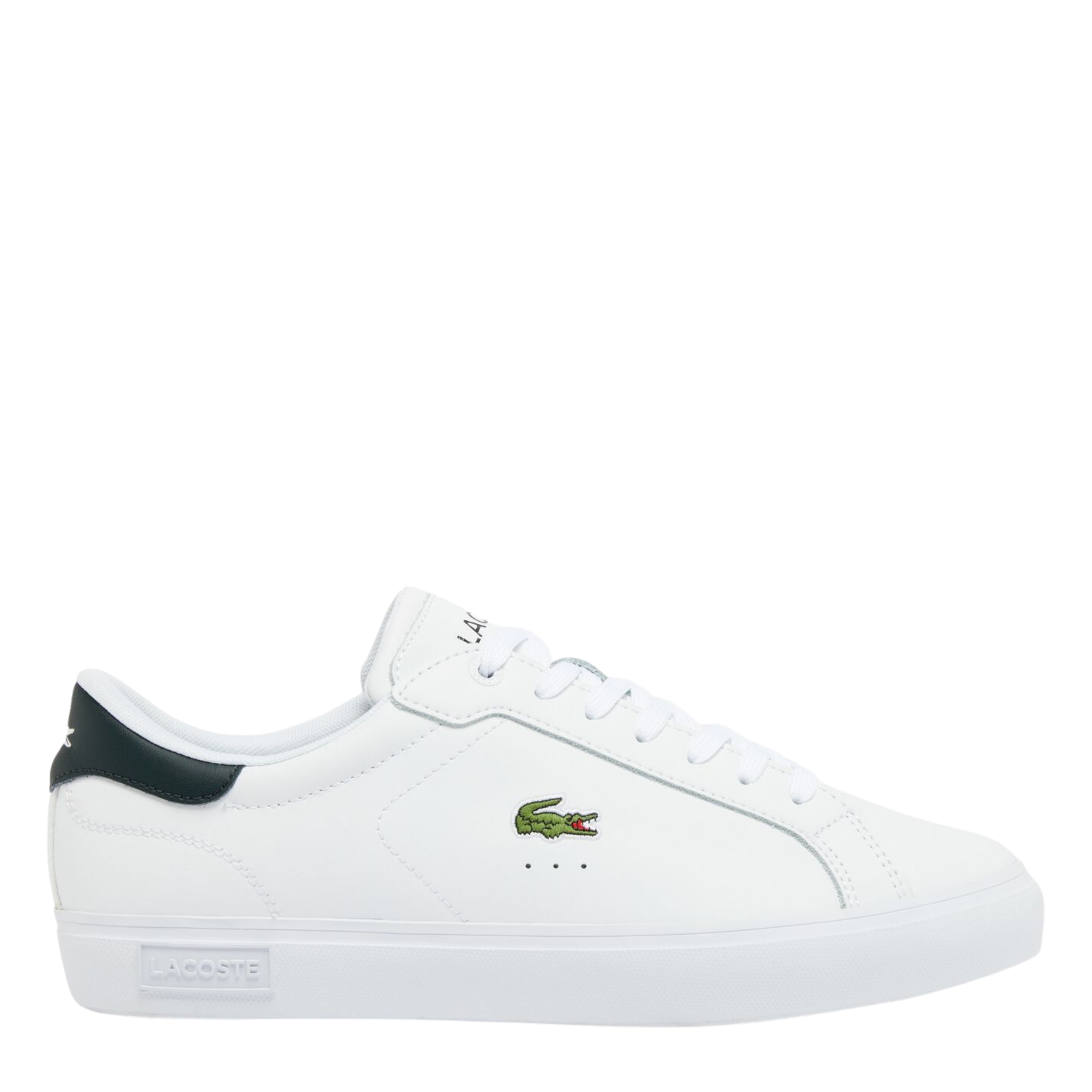 Mens Lacoste White/Dark Green Powercourt Trainers