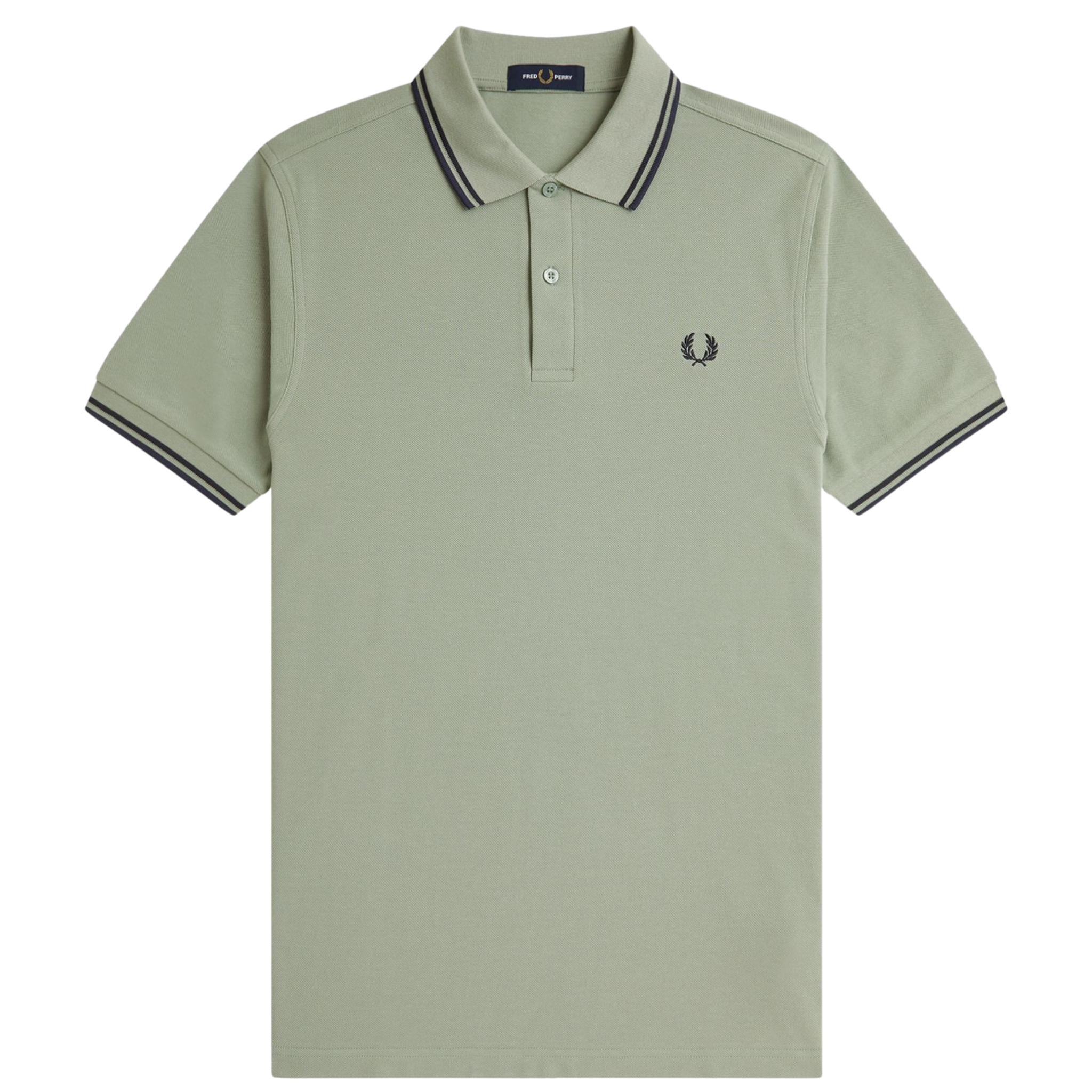 Mens Fred Perry Bayleaf/Dark Airforce/Tennis Blue Twin Tipped S/s Polo Shirt