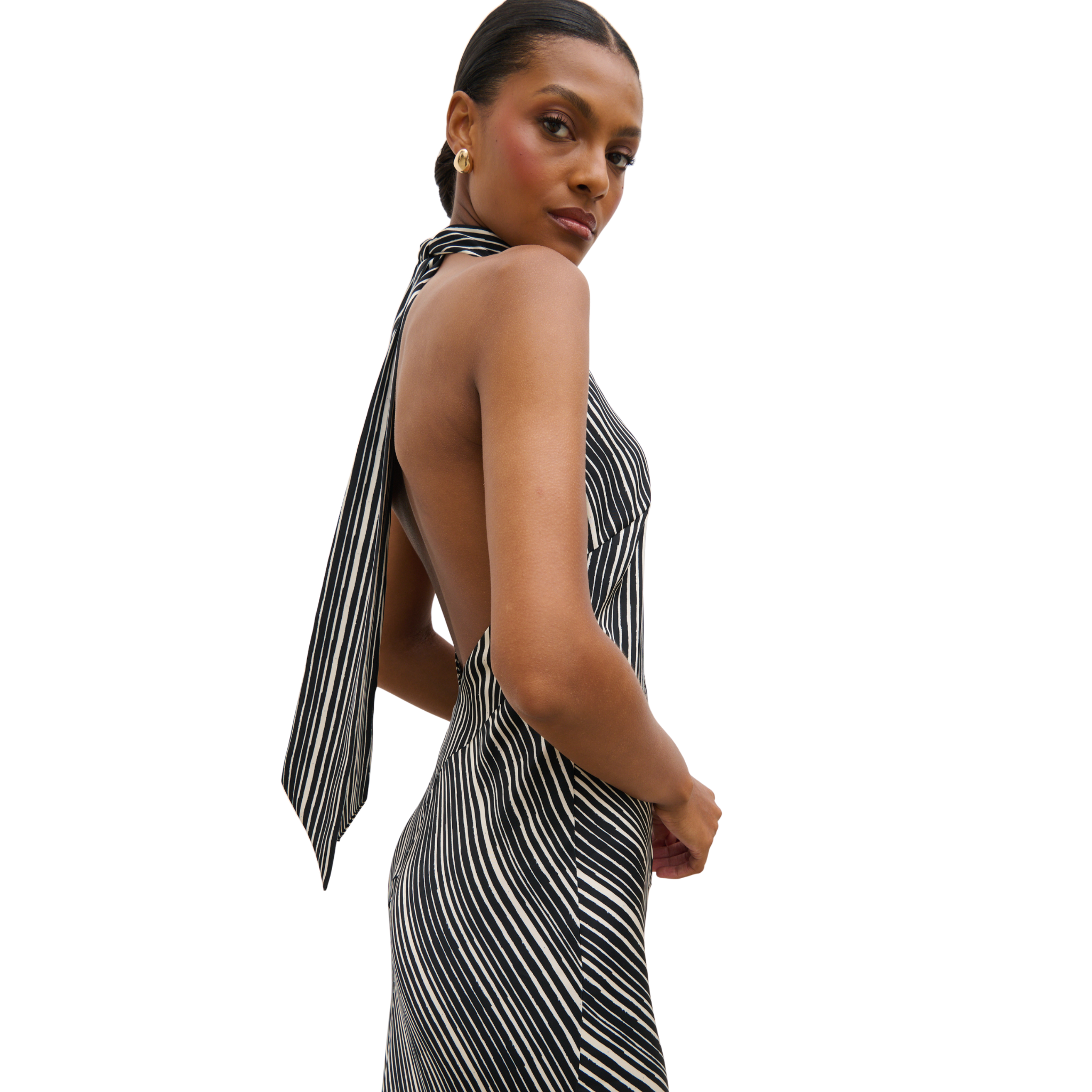 Womens Pretty Lavish Abstract Stripe Jemima Maxi Dress