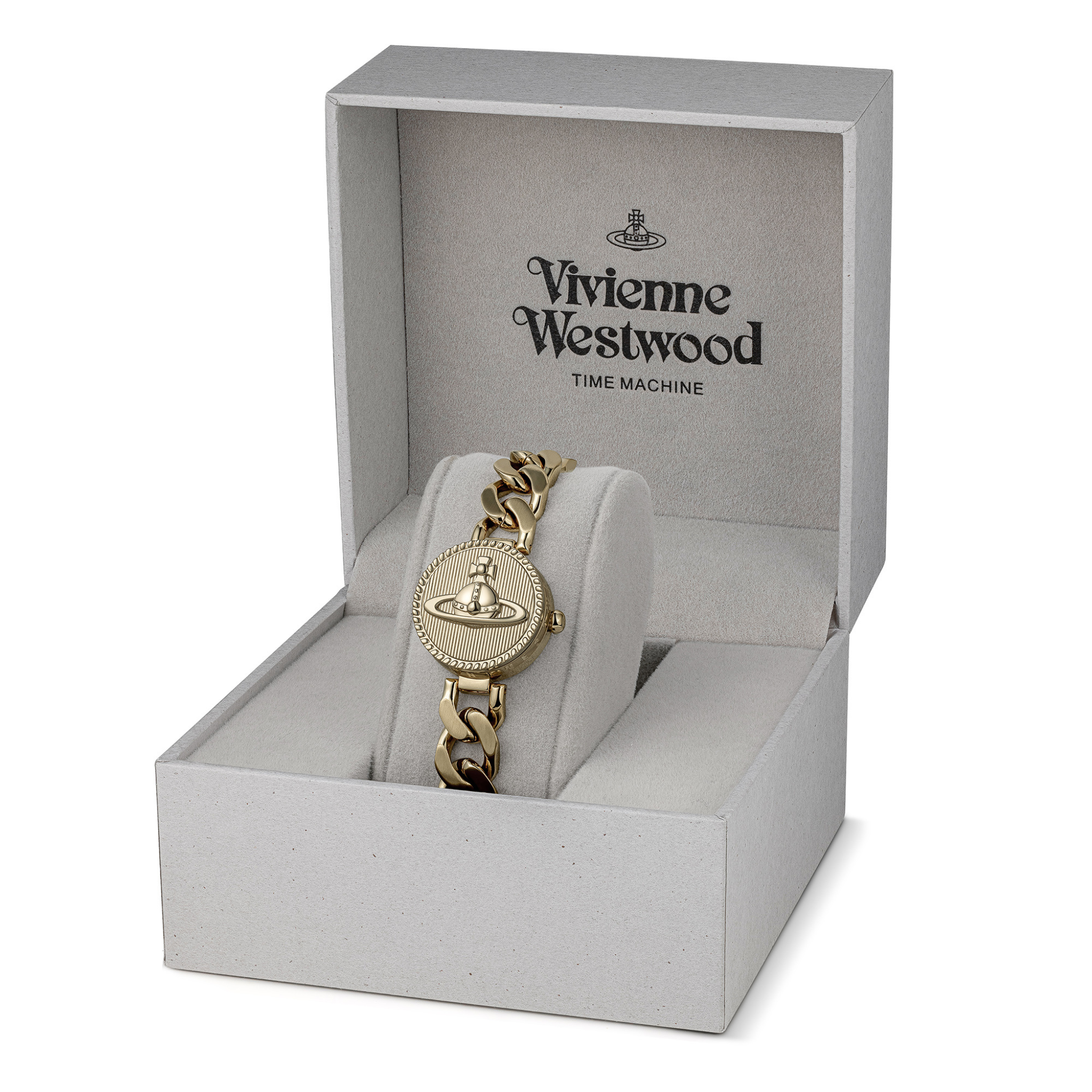 Womens Vivienne Westwood Gold Orb Button Bracelet Watch