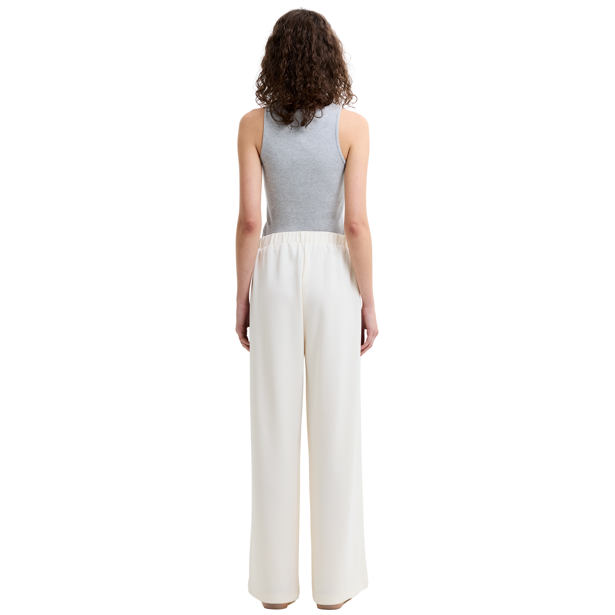Womens French Connection Porcelain Cream Wren Wide Leg Trousers