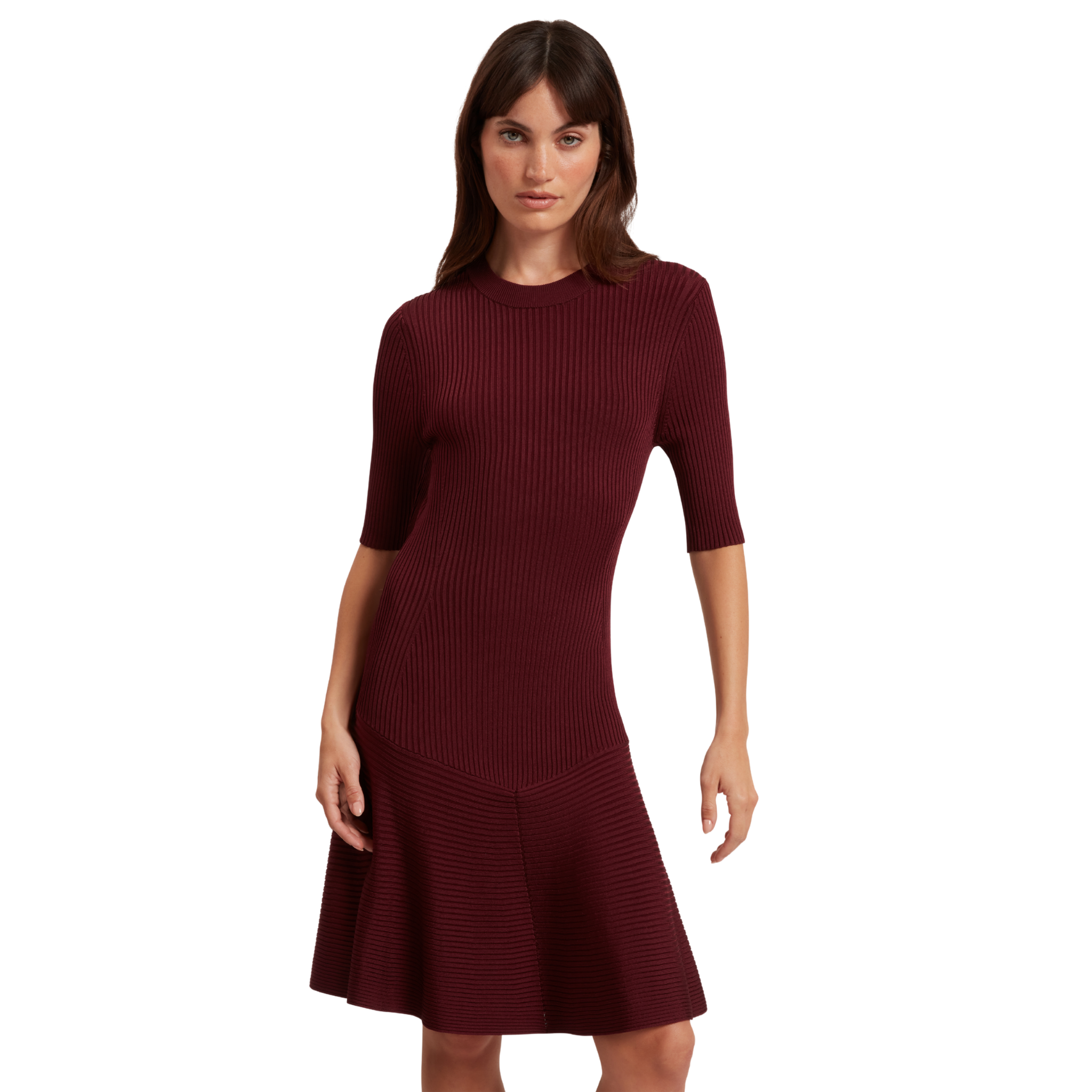 Womens Ted Baker Maroon Mahraa Knitted Mini Dress