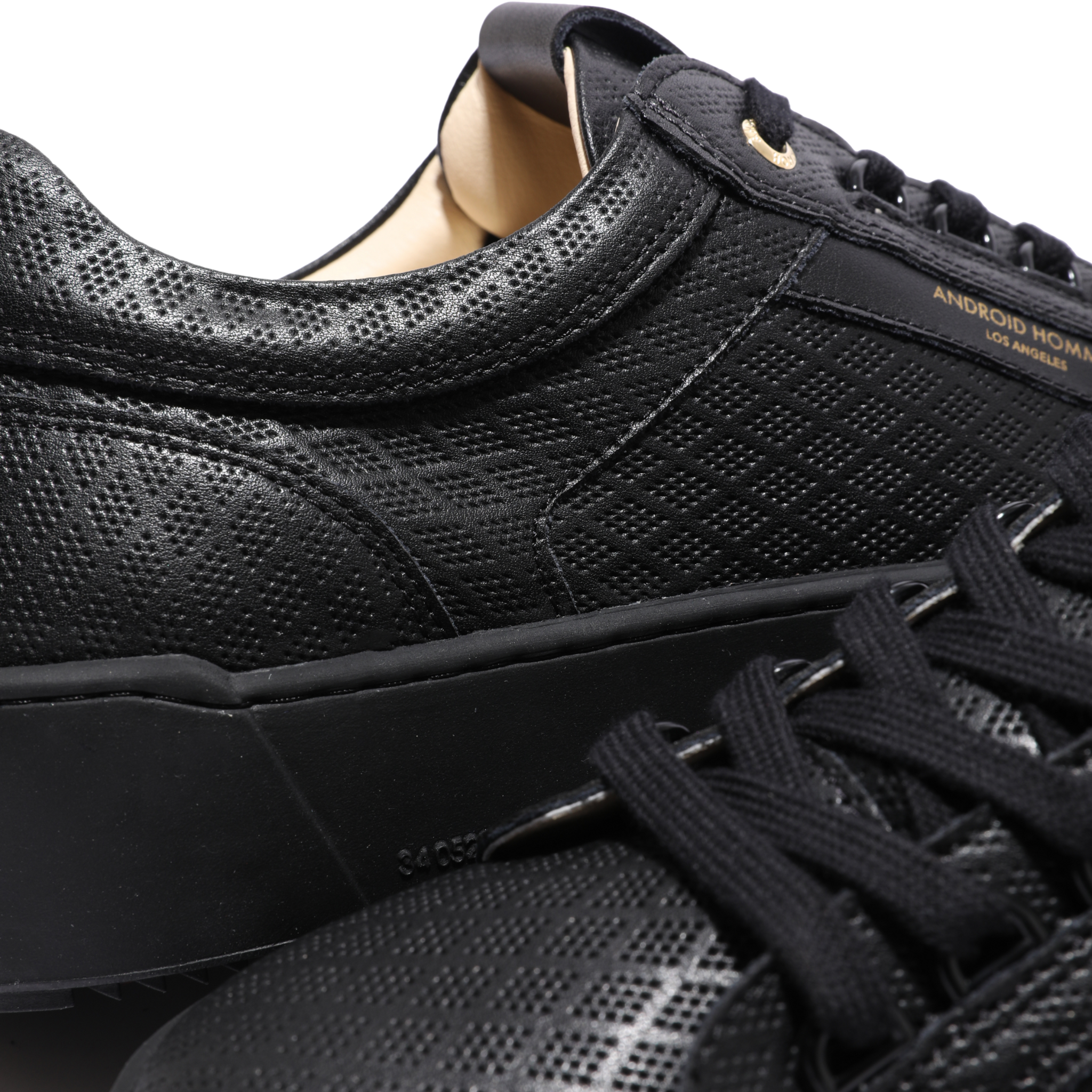 Mens Android Homme Black Venice Diamond Perforated Trainers