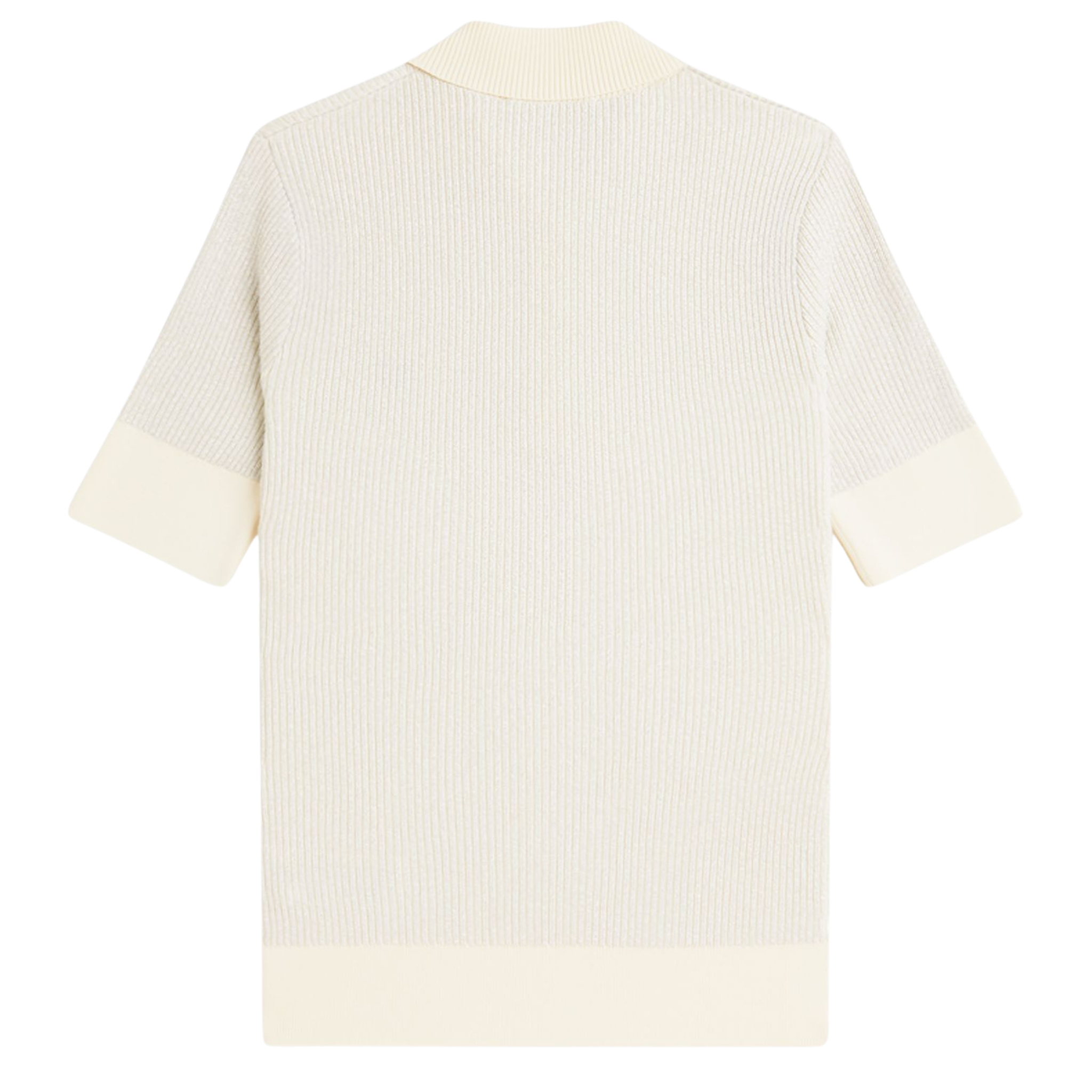 Womens Fred Perry x Amy Winehouse Ecru Metallic Rib Knit S/s Polo Shirt