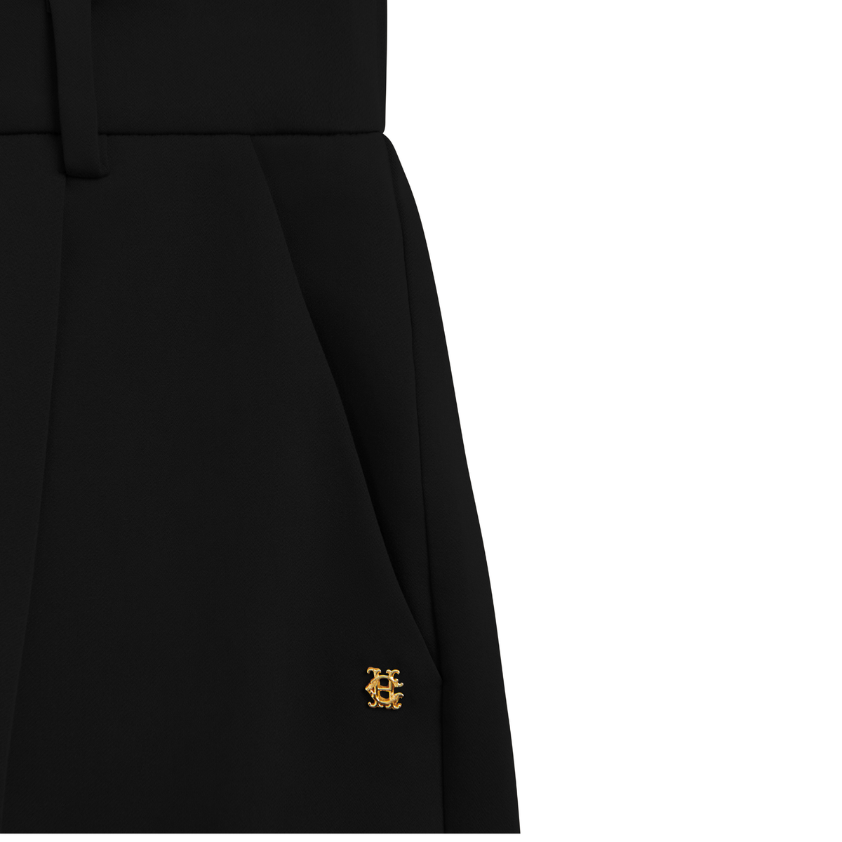 Womens Holland Cooper Black Pleated Wide Leg Trousers