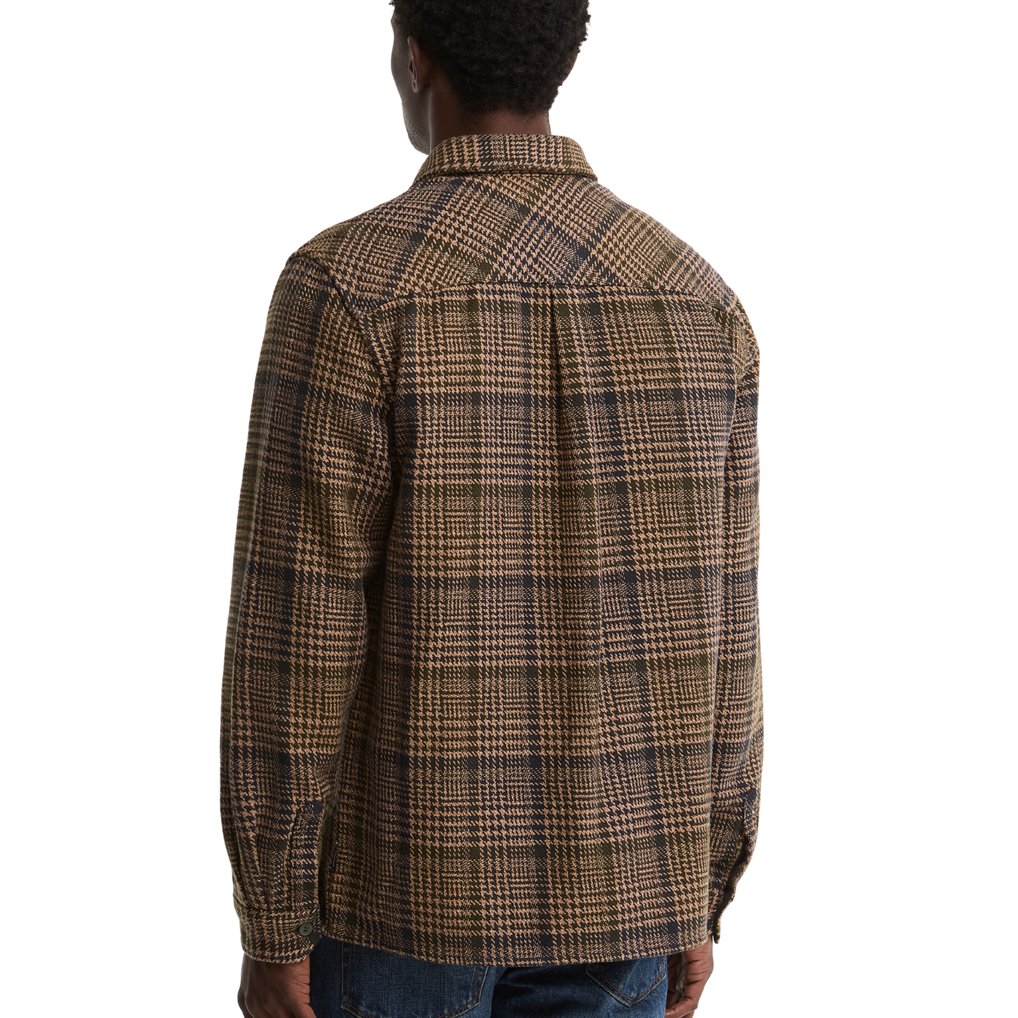 Mens Barbour Olive Millom Houndstooth Overshirt