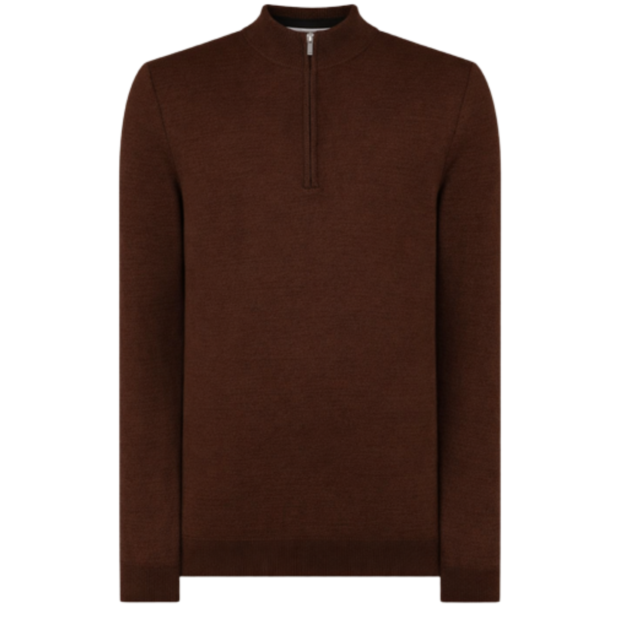 Mens Remus Uomo Dark Brown Half Zip Knit
