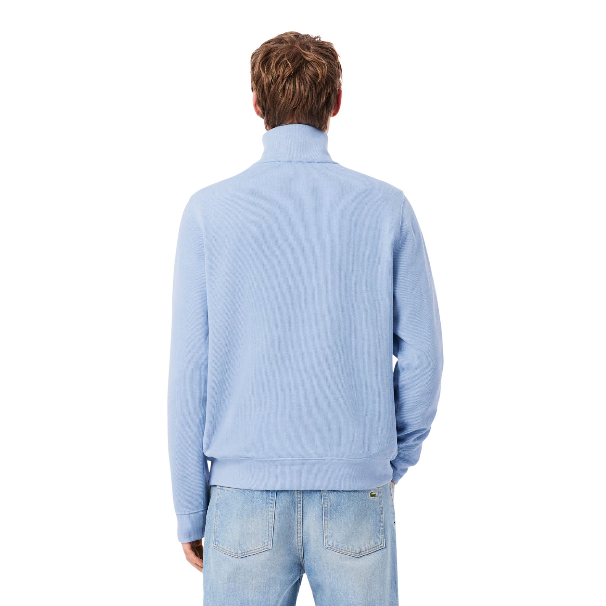 Mens Lacoste Light Blue Branded Half Zip Sweatshirt