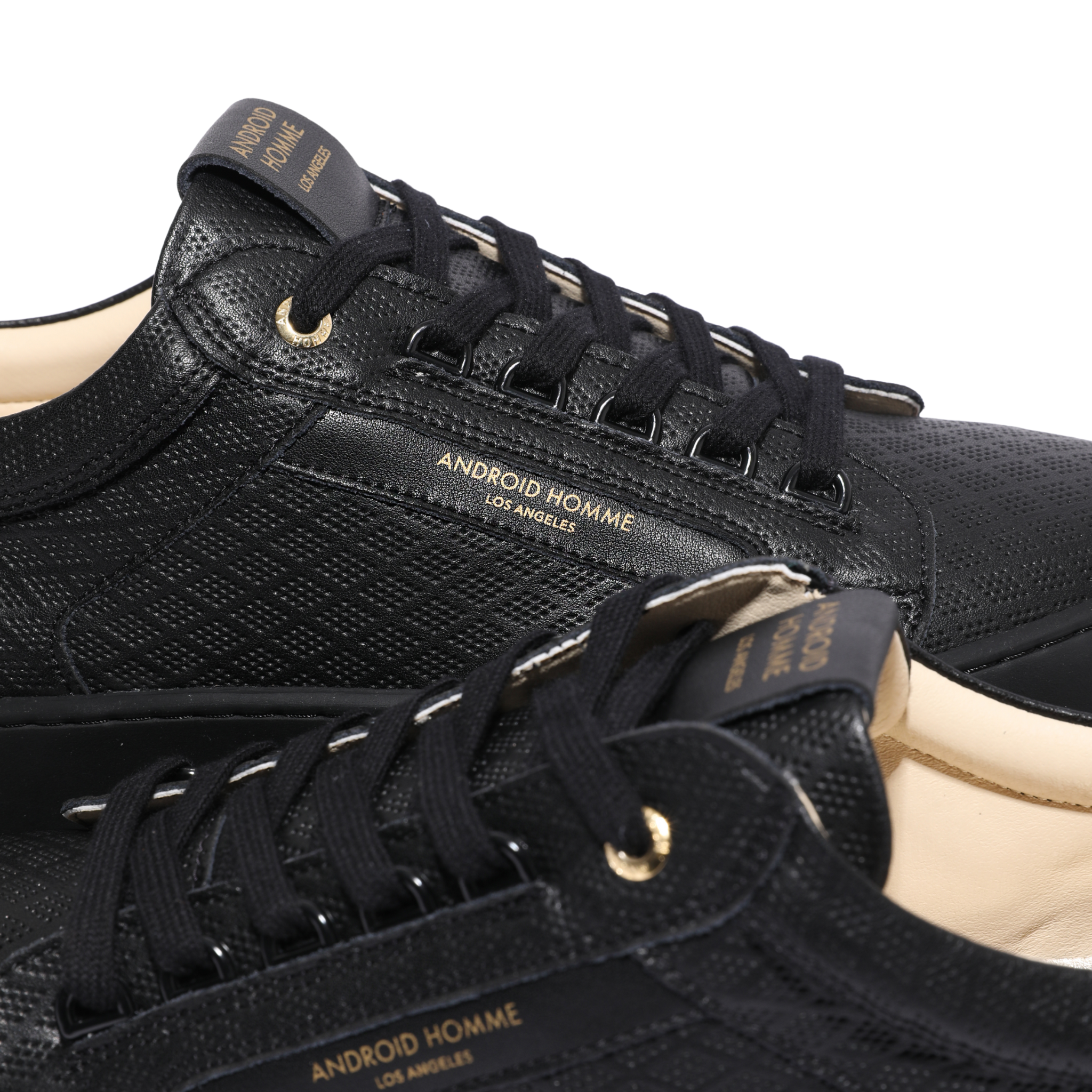 Mens Android Homme Black Venice Diamond Perforated Trainers