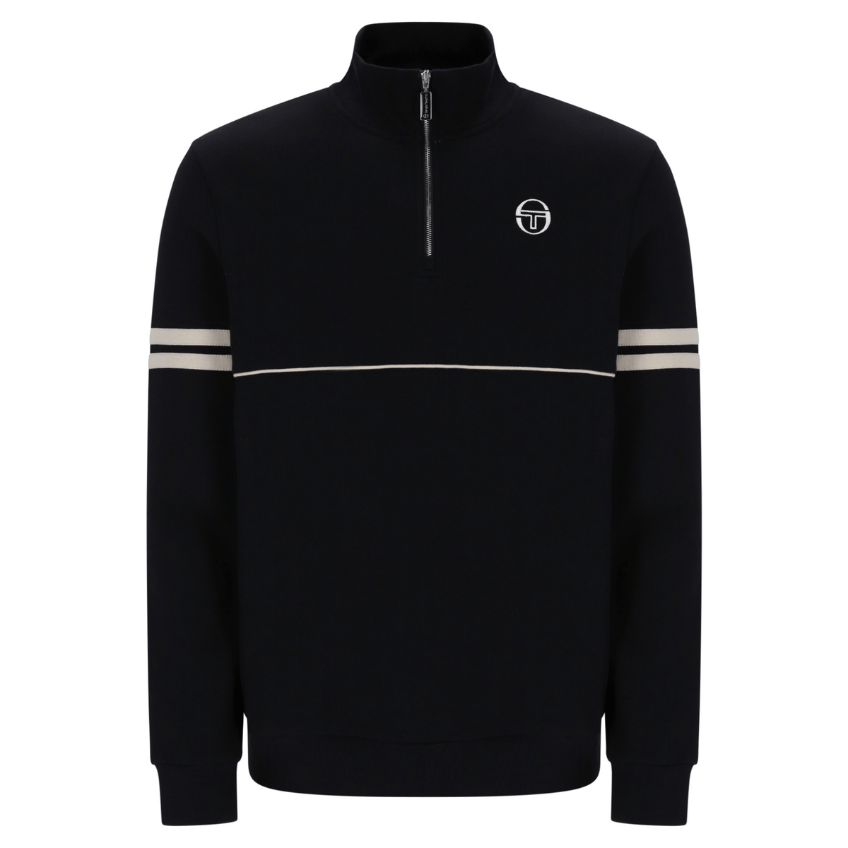 Mens Sergio Tacchini Black/Peyote Orion 1/4 Zip Sweatshirt