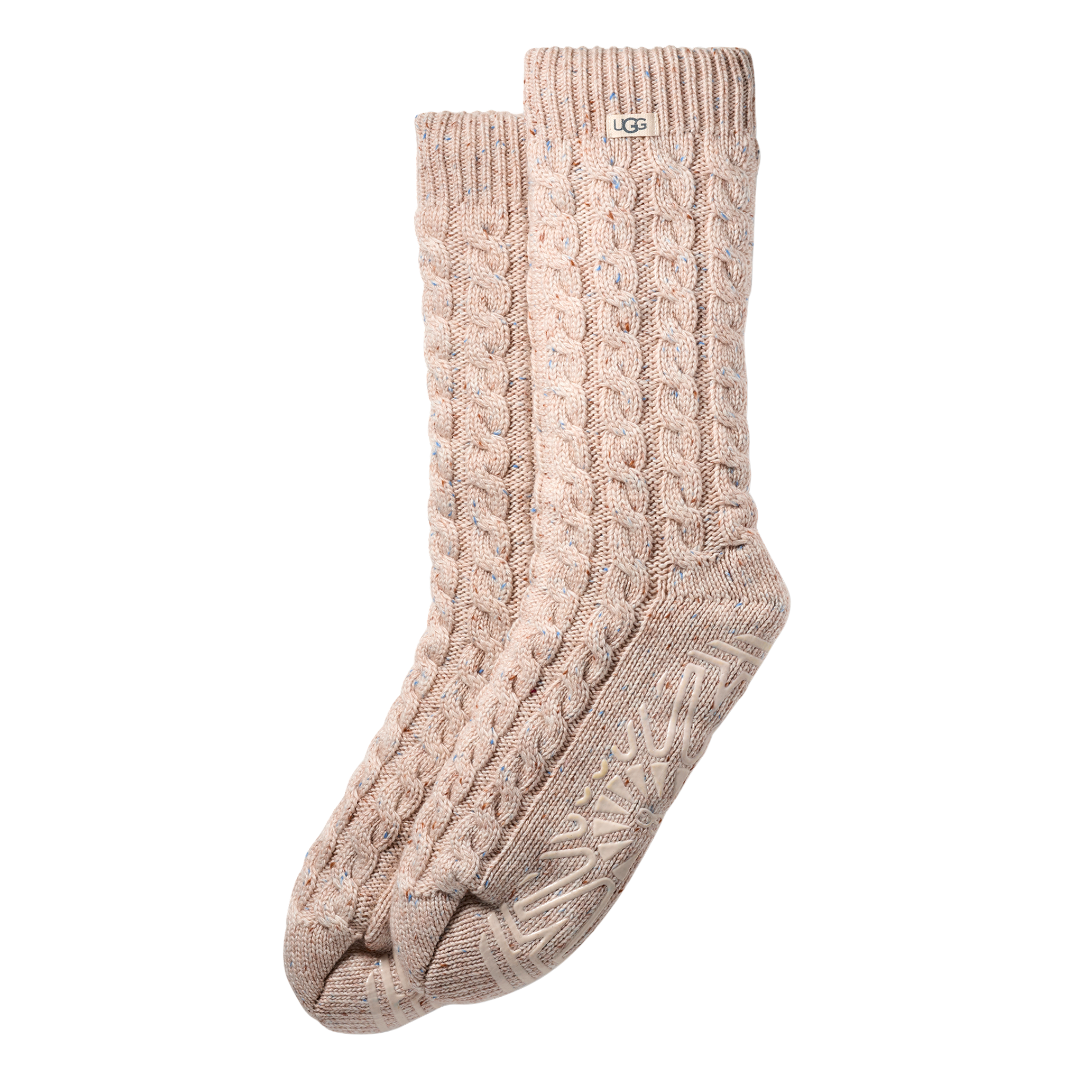 Womens UGG Cream Confetti Elowyn Cable Knit Socks