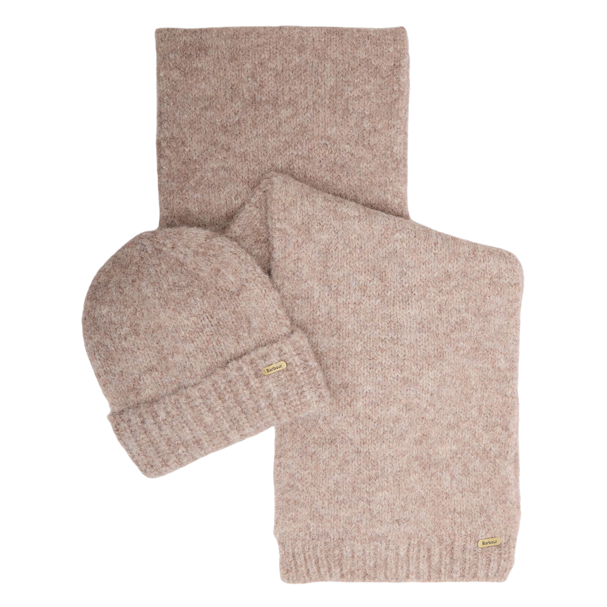 Womens Barbour Taupe Mist Emmy Beanie & Scarf Set