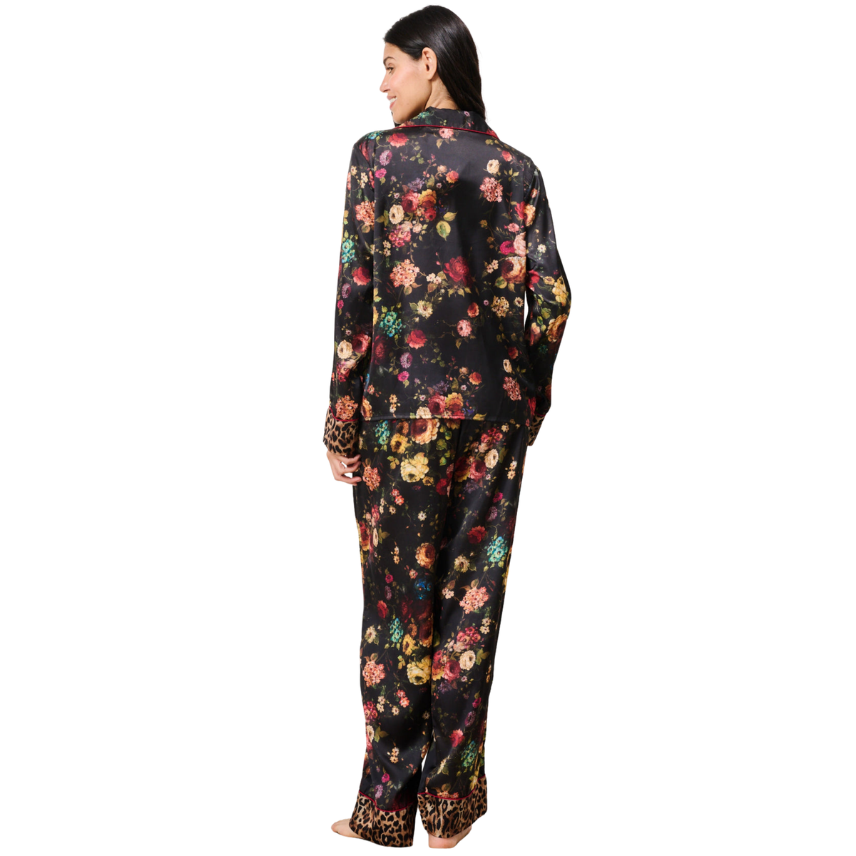 Womens Hope & Ivy Dark Floral Wednesday Satin Print Pyjamas