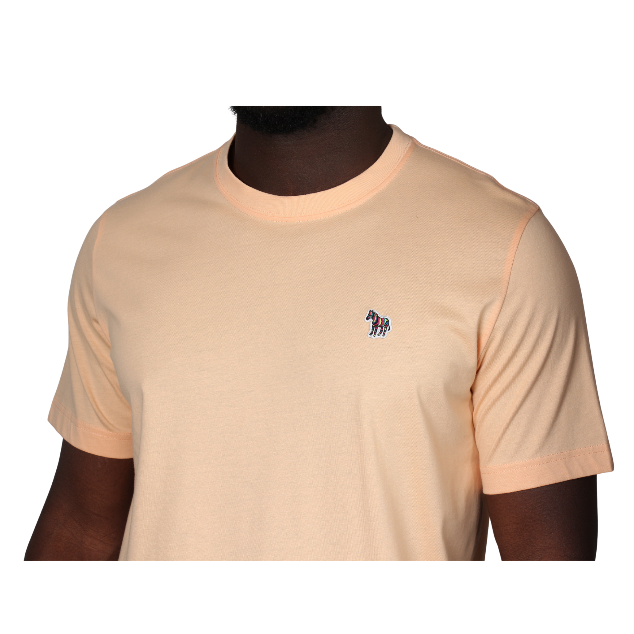 Mens Paul Smith Peach Zebra Badge Reg Fit S/s T Shirt