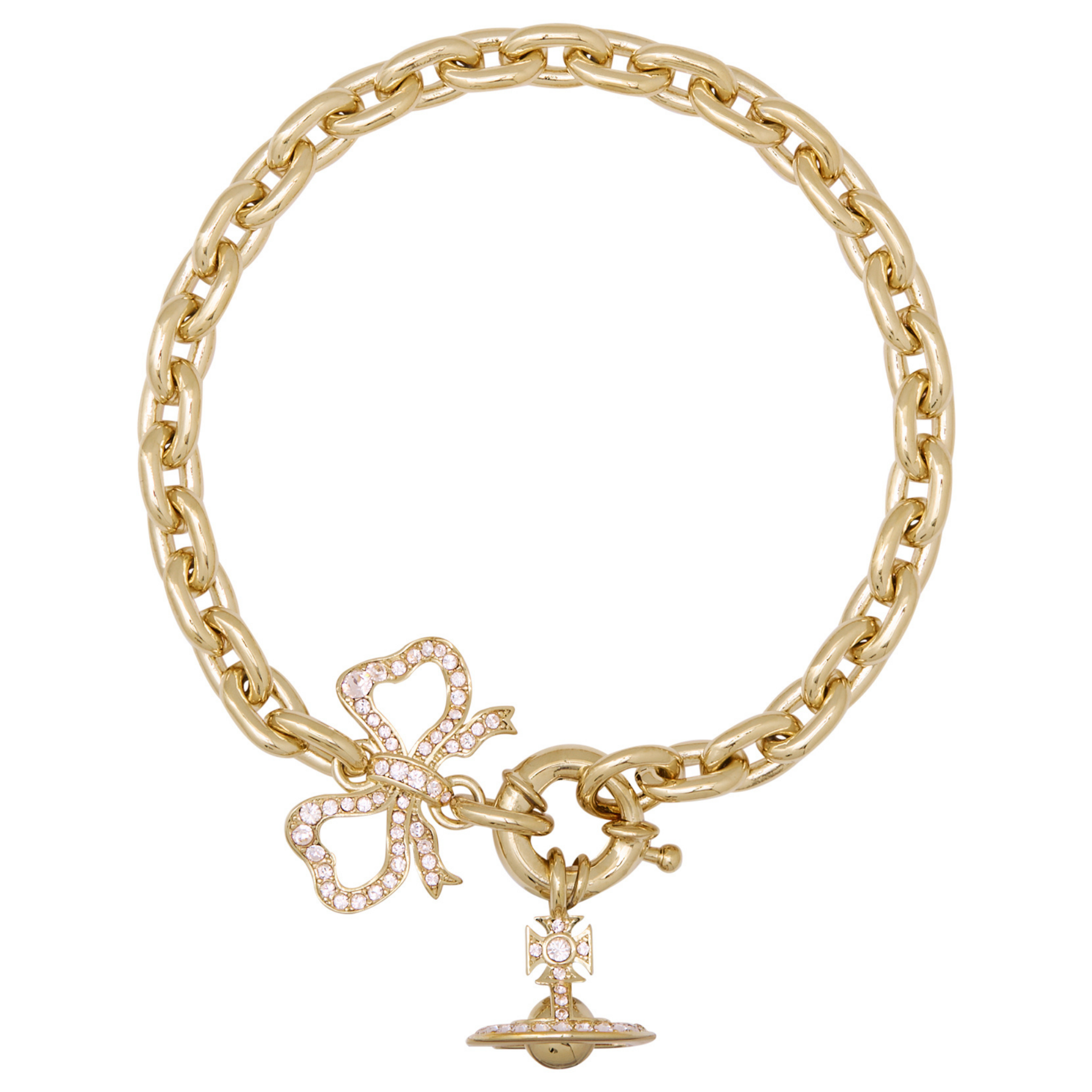Vivienne Westwood Gold/Silk Crystal Rigoberta Chain Bracelet