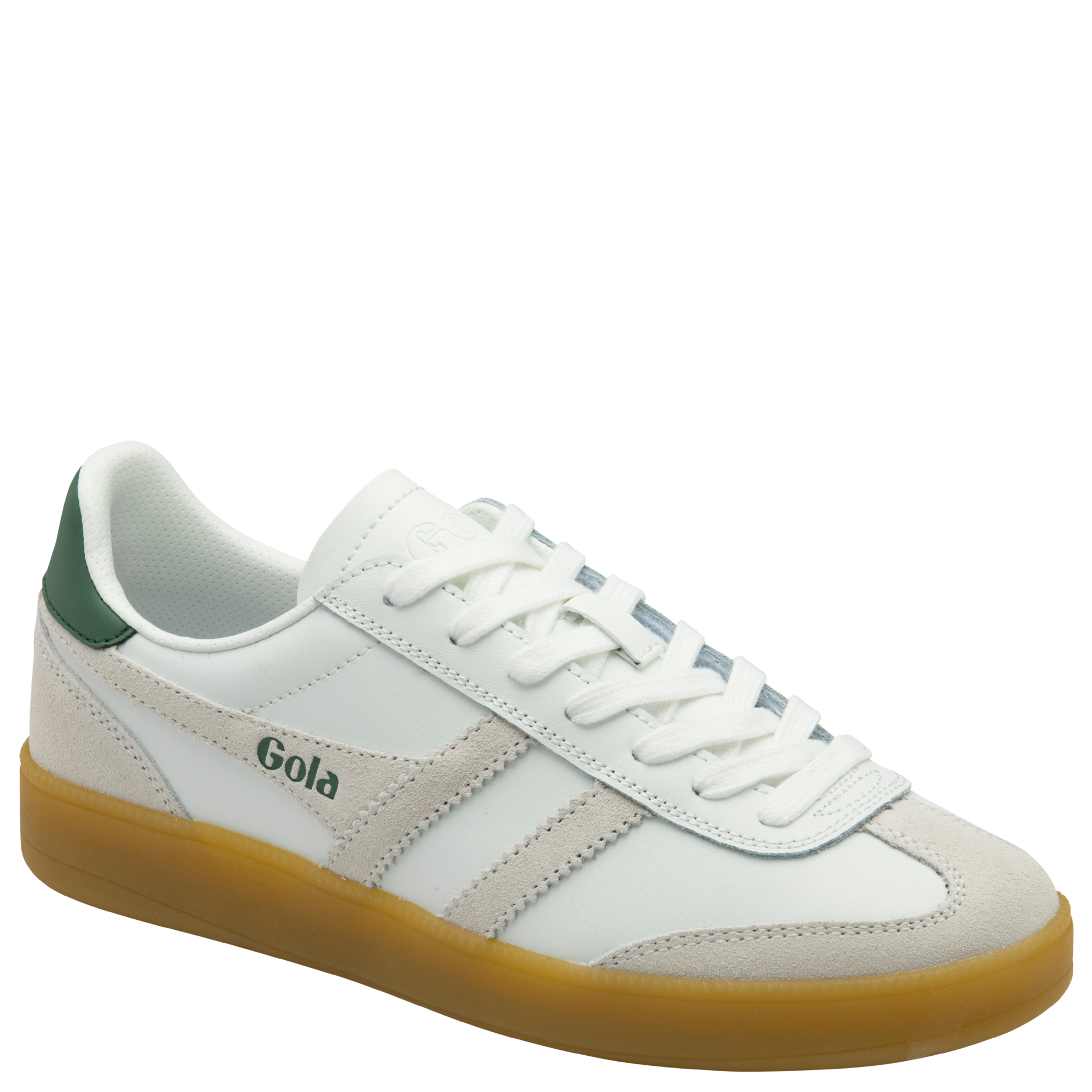Womens Gola White/White/Evergreen/Gum Viper Leather Trainers