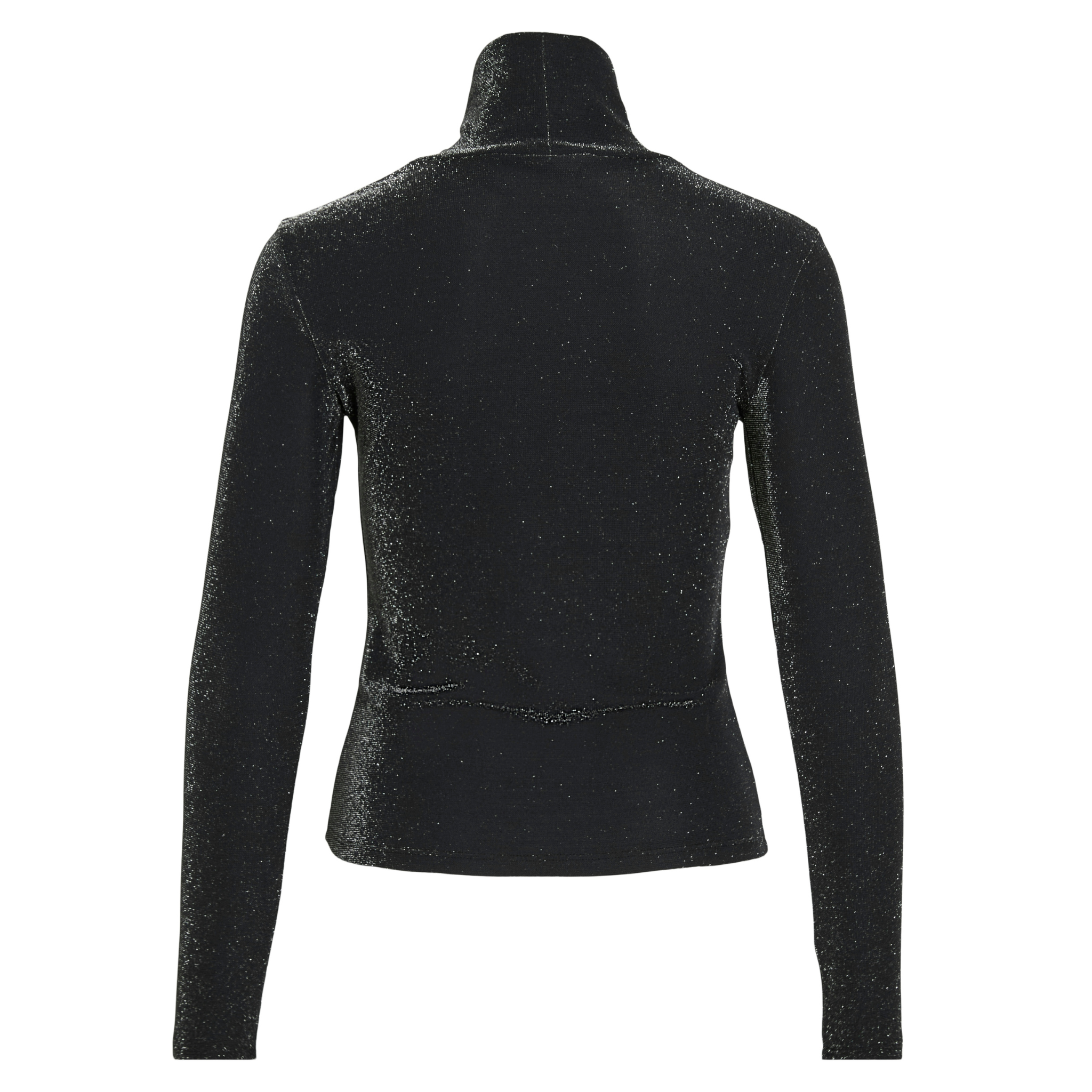 Womens Vila Black/Silver Glitter Vieleinas High Neck Top