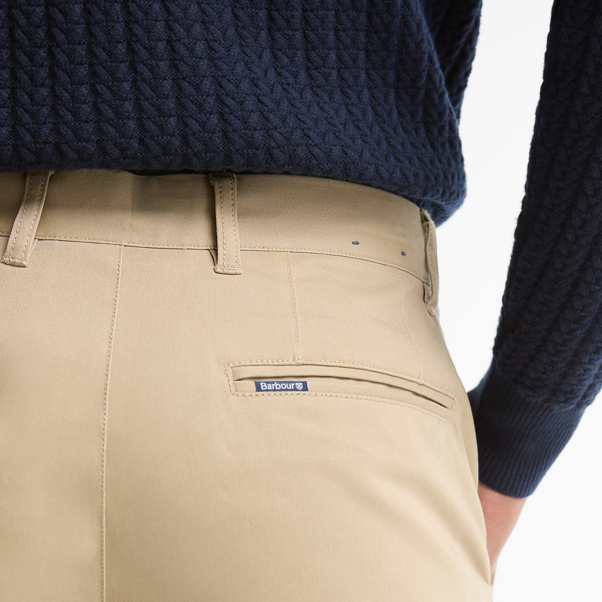 Mens Barbour Washed Stone Tailored Fit Trousers
