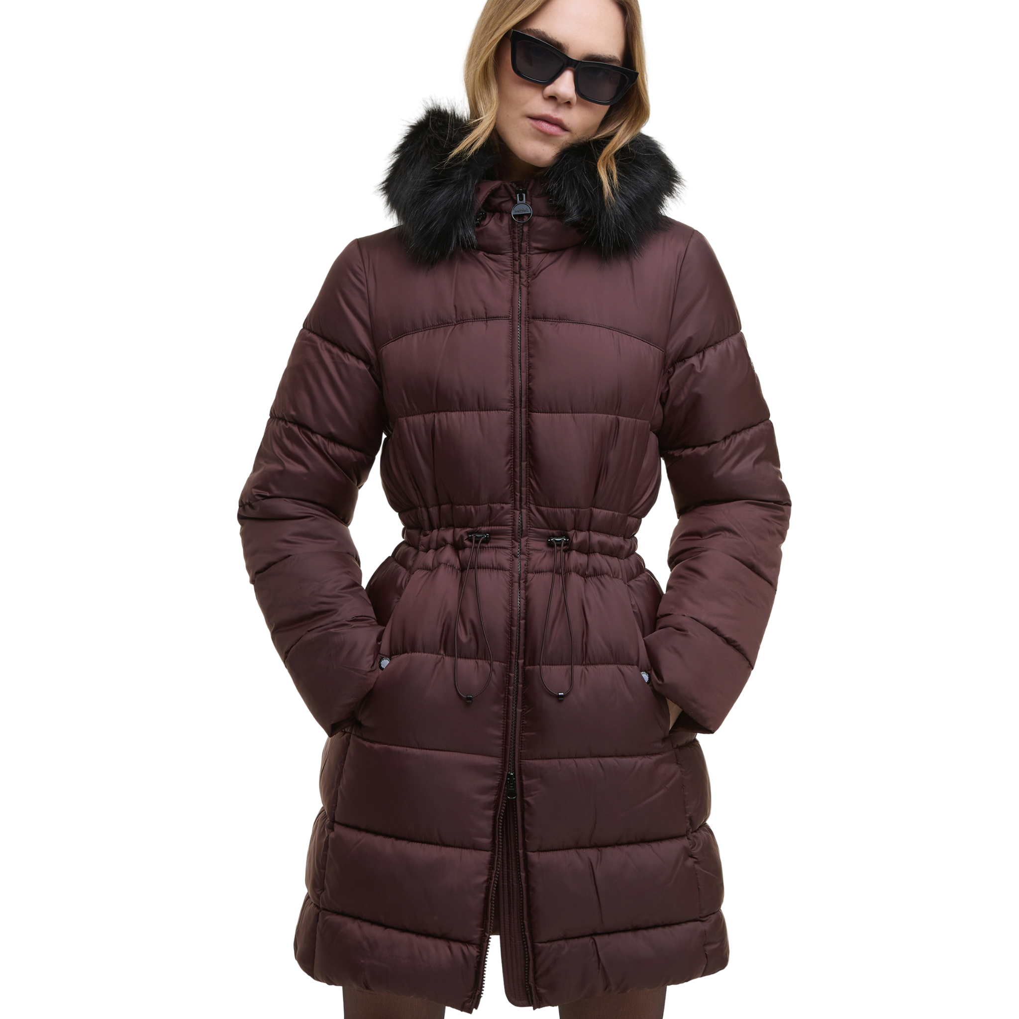 Womens Barbour International Red Velvet Anastasia Padded Coat