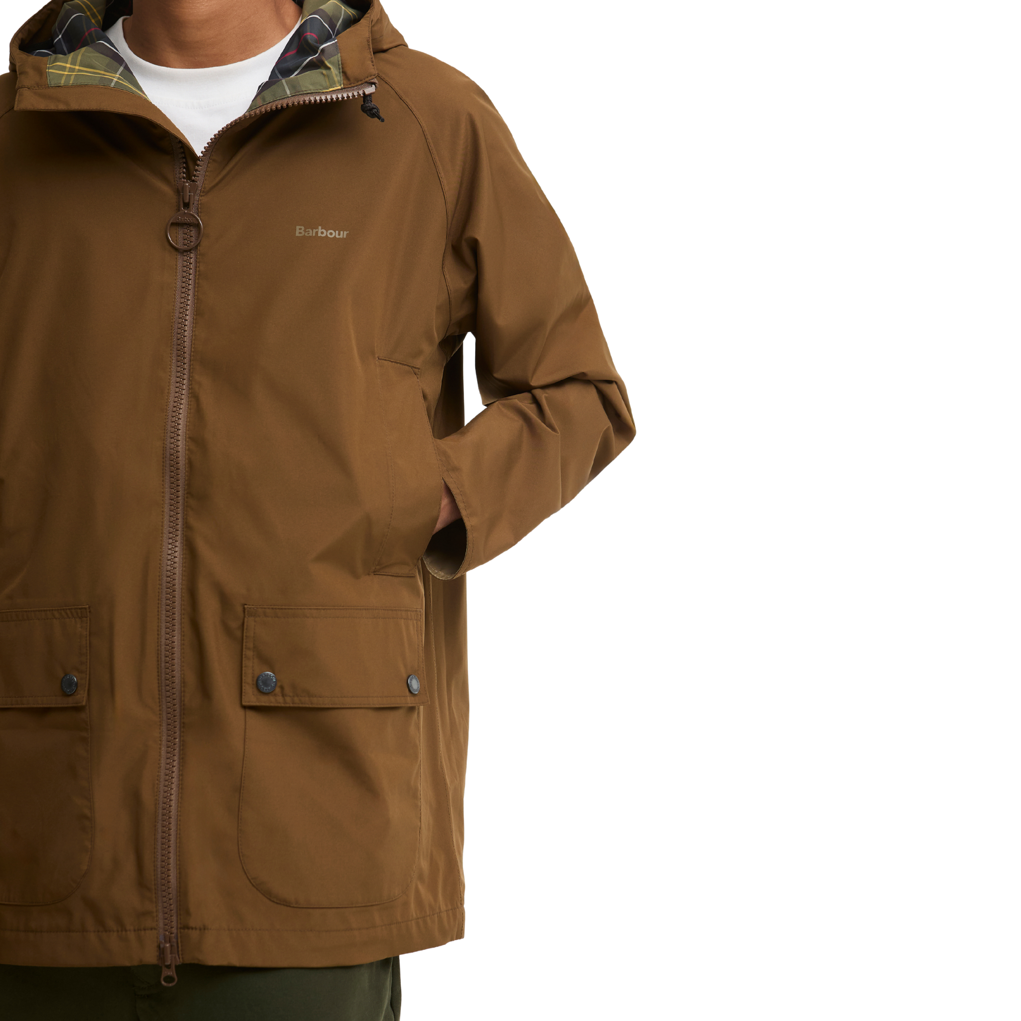 Mens Barbour Dark Sand Domus Waterproof Hooded Jacket