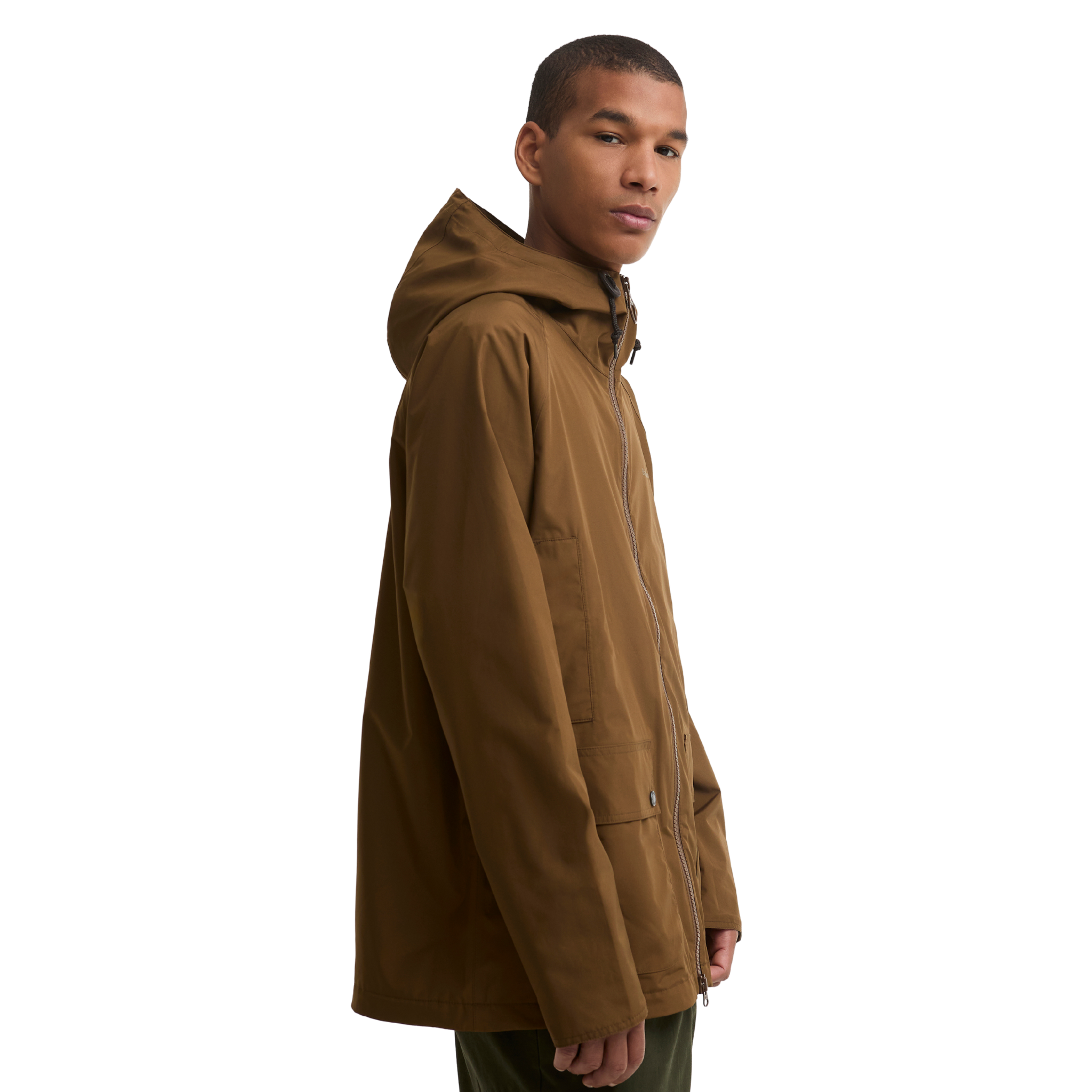 Mens Barbour Dark Sand Domus Waterproof Hooded Jacket