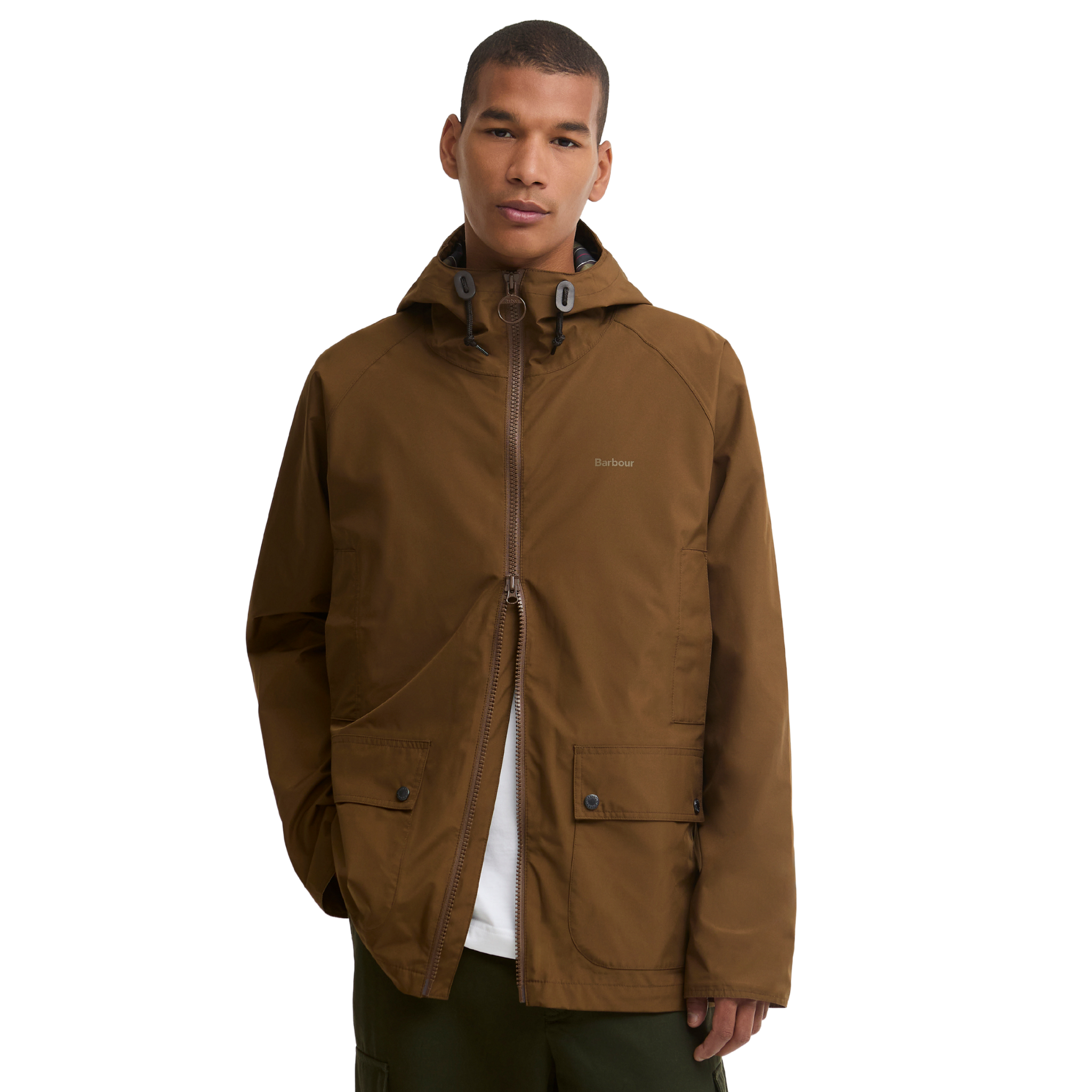Mens Barbour Dark Sand Domus Waterproof Hooded Jacket