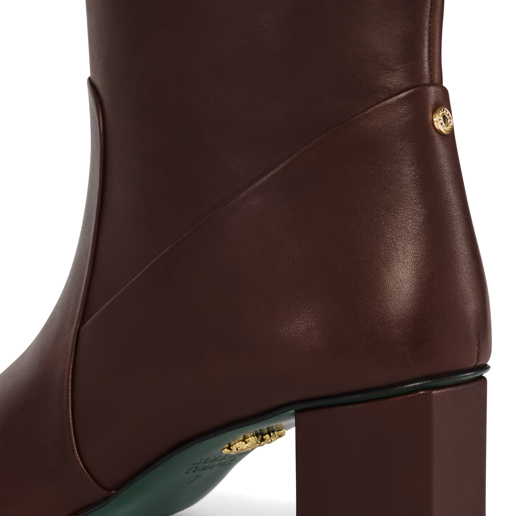 Womens Holland Cooper Rich Chocolate Regency Mid Heel Knee Boots